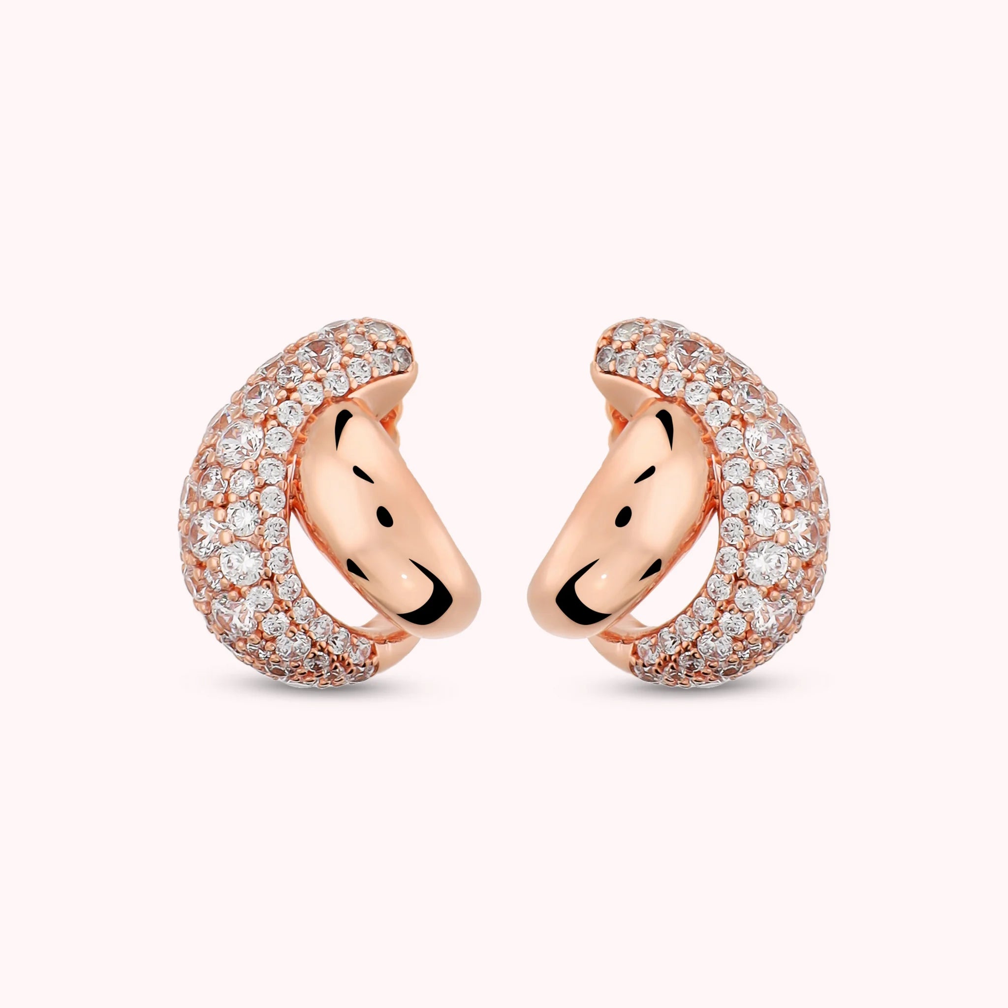 Orecchini Halo Placcati Oro Rosa Con Cristalli Zircondia – Philip Jones, Eleganza Da 10 Mm