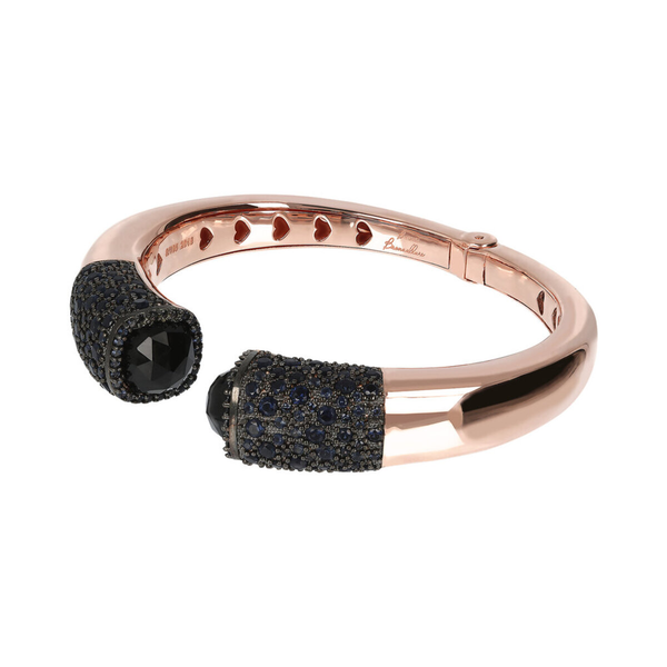 Rigid Bracelet with Black Onyx and Pavé in Nano Crystals