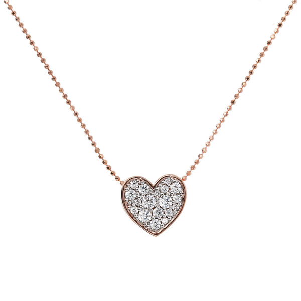 Pavé Heart Pendant Necklace in Cubic Zirconia