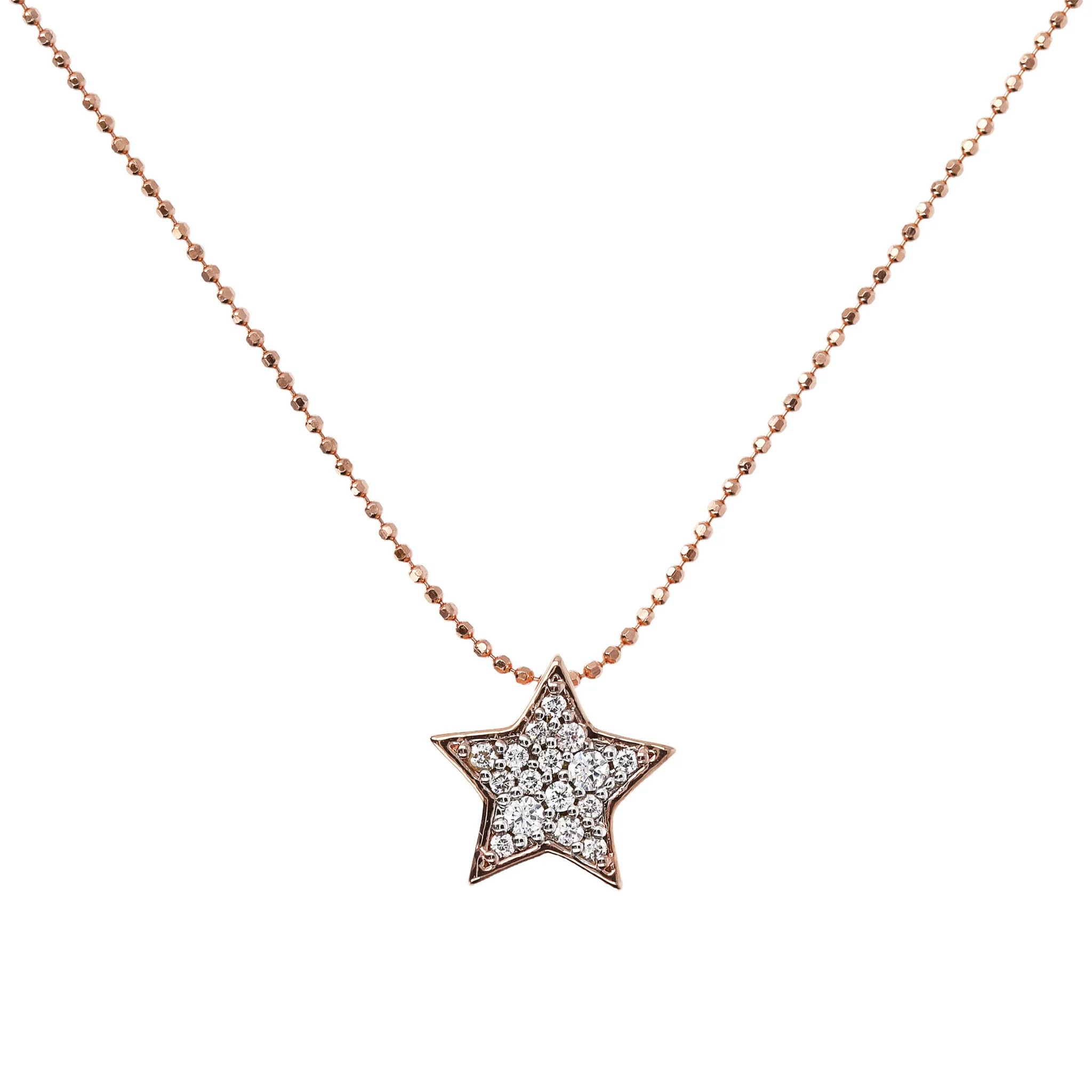 Collier Doré avec Pendentif Étoile Pavée en Cubic Zirconia - Bronzallure