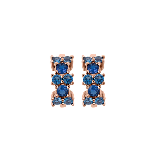 Bicolor Hoop Earrings with Cubic Zirconia