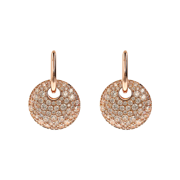Dangle Earrings with Openwork Round and Pavé in Cubic Zirconia