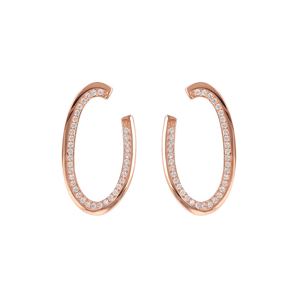 Oval Drop Earrings with Cubic Zirconia