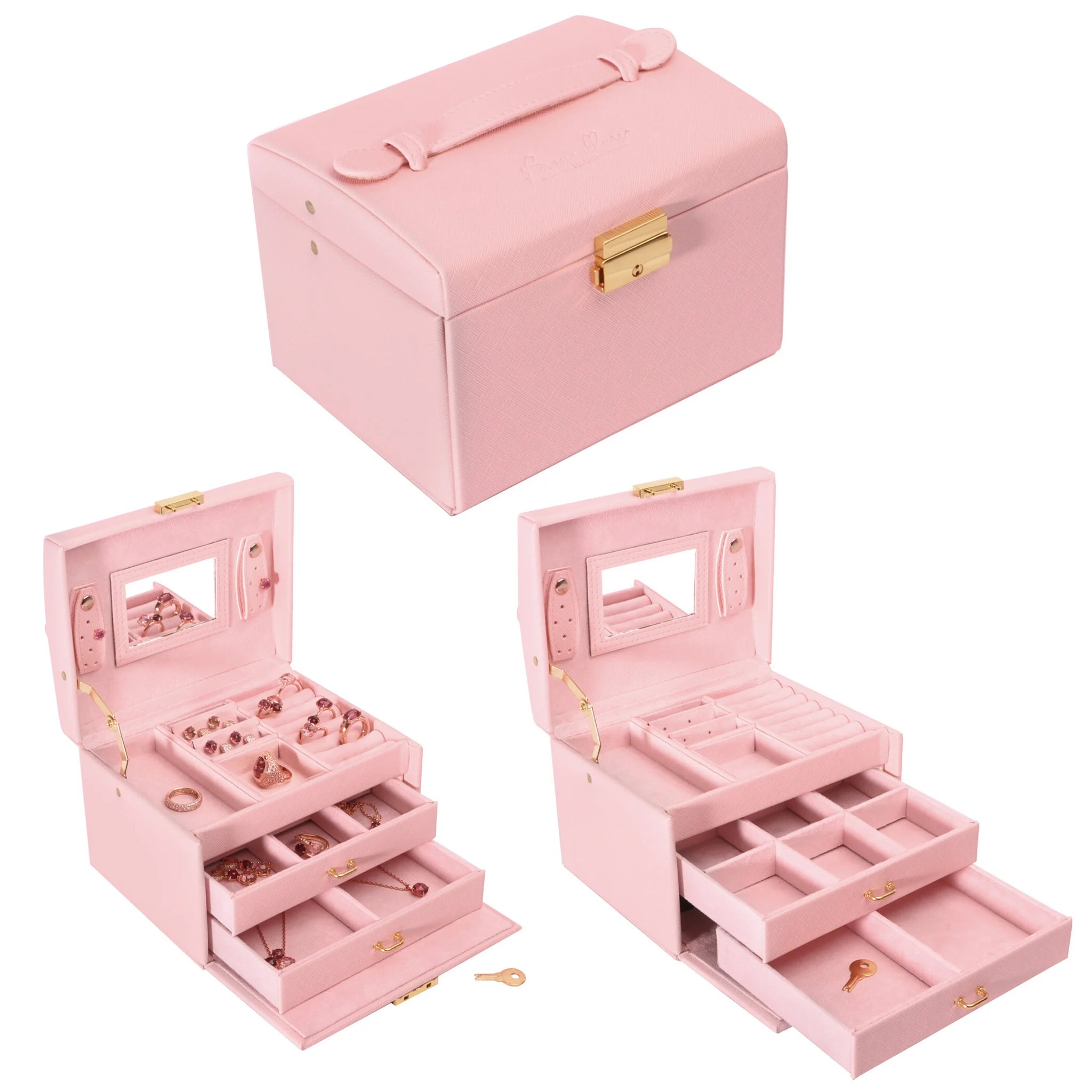 Portagioie Bronzallure Grande - Similpelle rosa - 173x132x125 mm