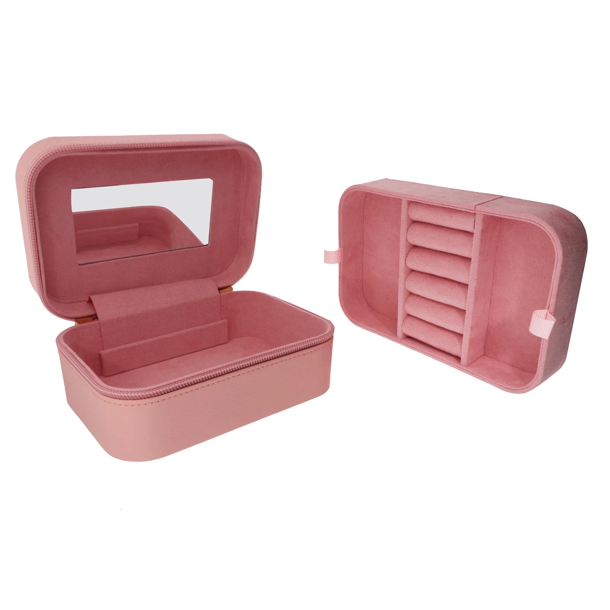 Portagioie Bronzallure Rettangolare - Similpelle rosa - 165x105x70 mm