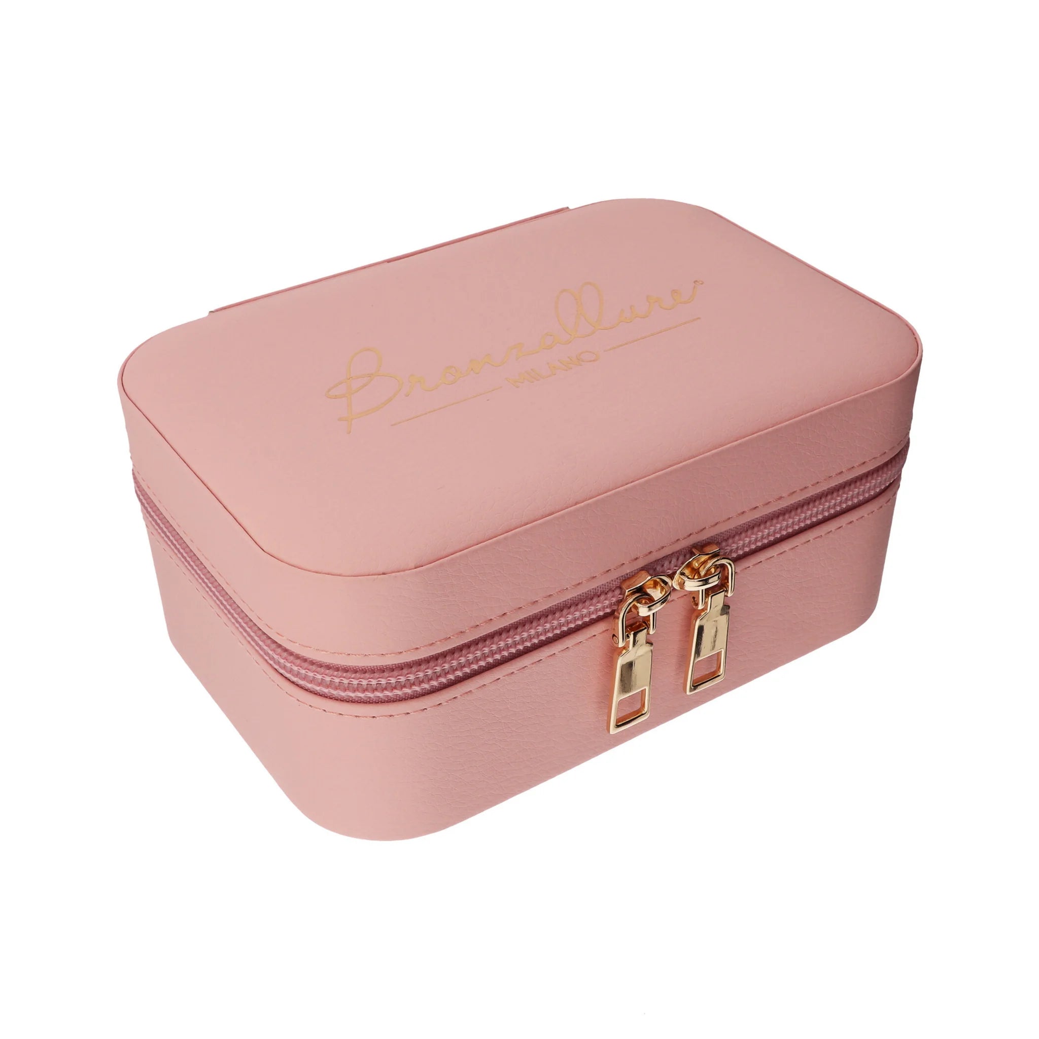 Portagioie Bronzallure Rettangolare - Similpelle rosa - 165x105x70 mm