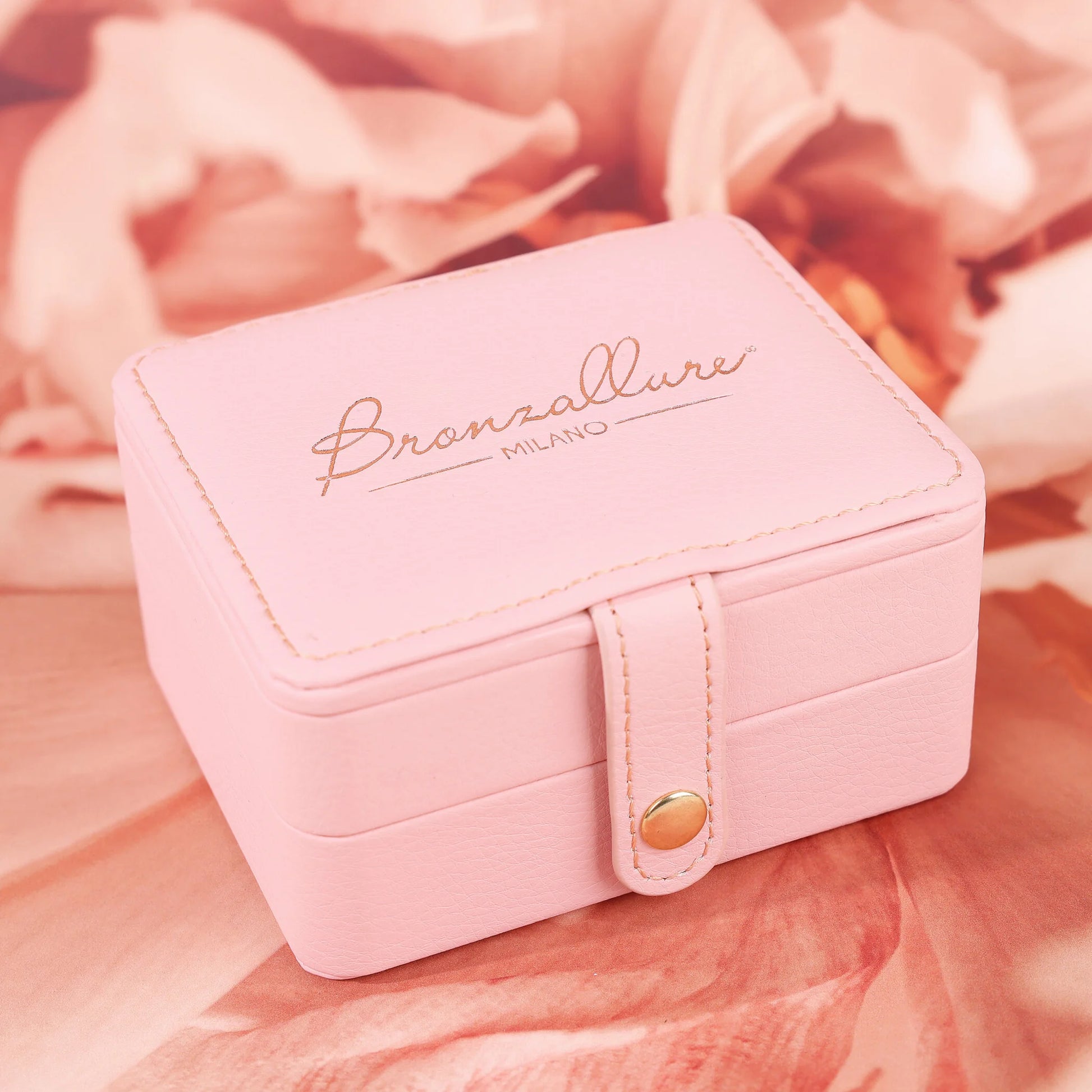 Bronzallure Schmuckkästchen – rosa Kunstleder – 155x90x55 mm