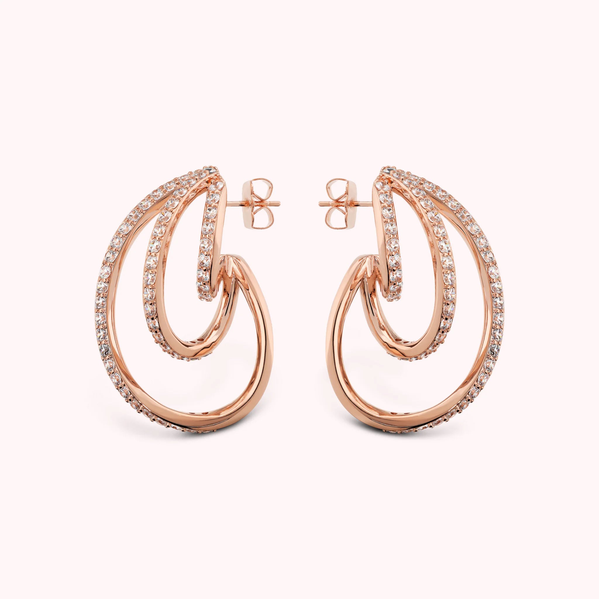 Sinuous Drop Earrings with Cubic Zirconia