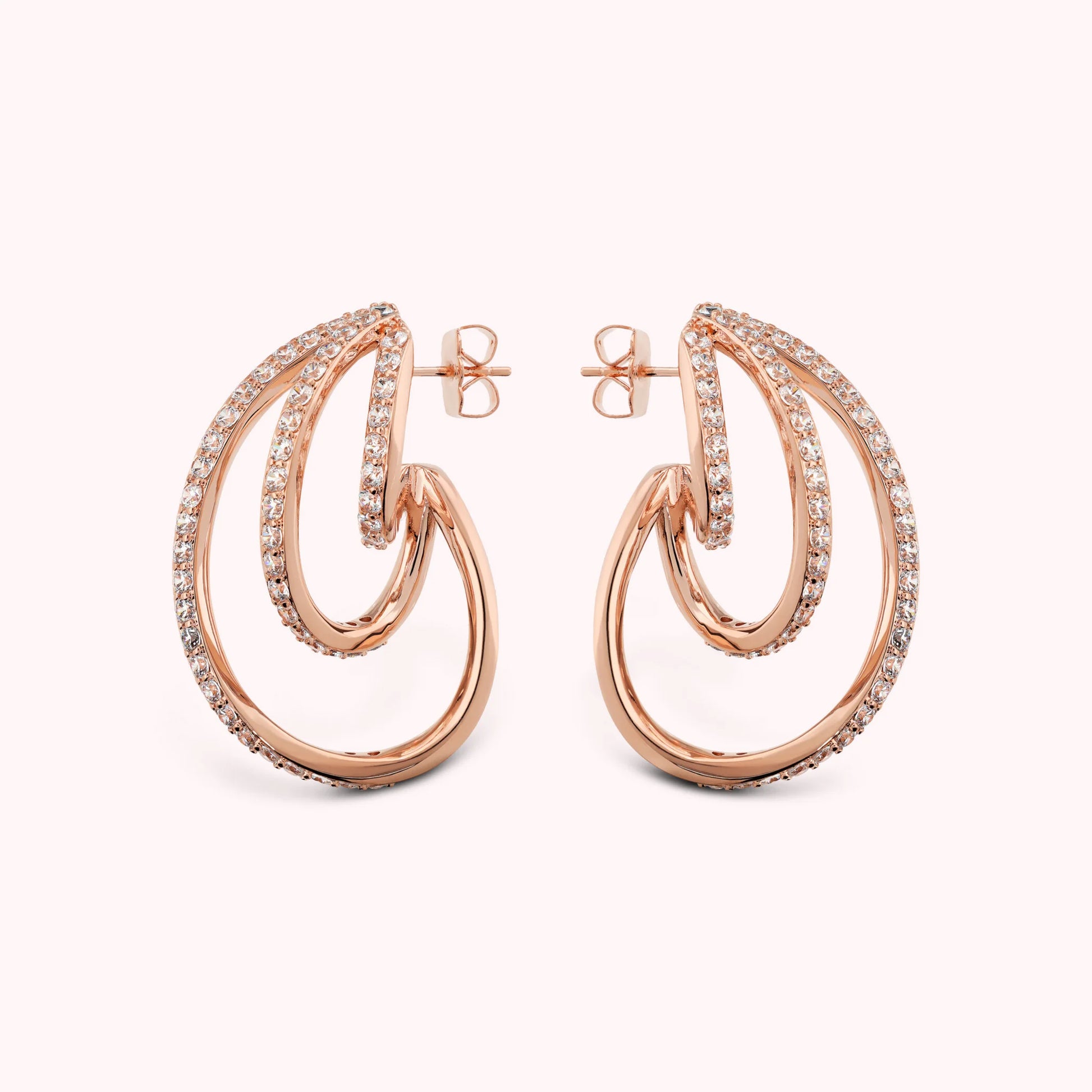 Orecchini Pendenti Sinuosi con Cubic Zirconia