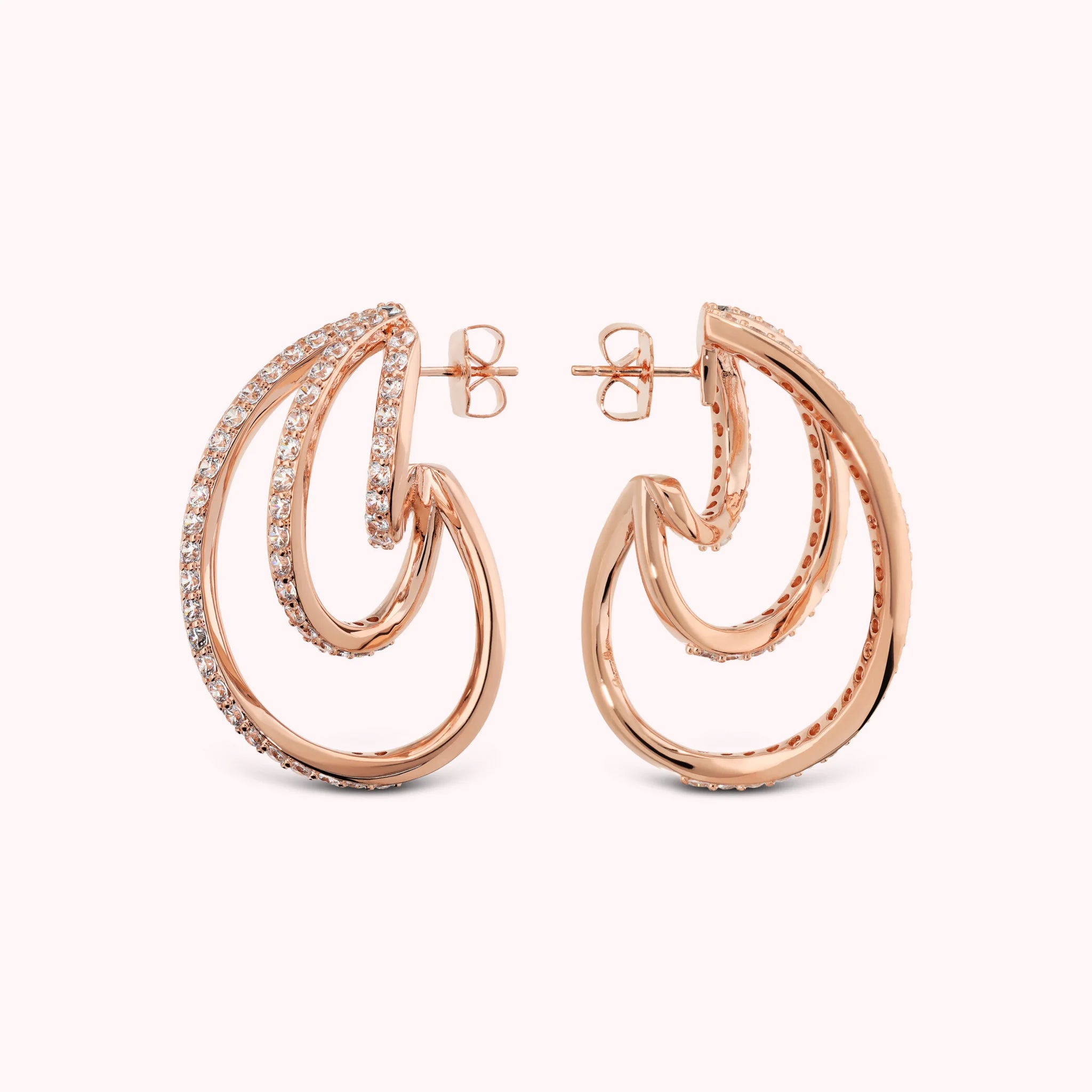 Sinuous Drop Earrings with Cubic Zirconia