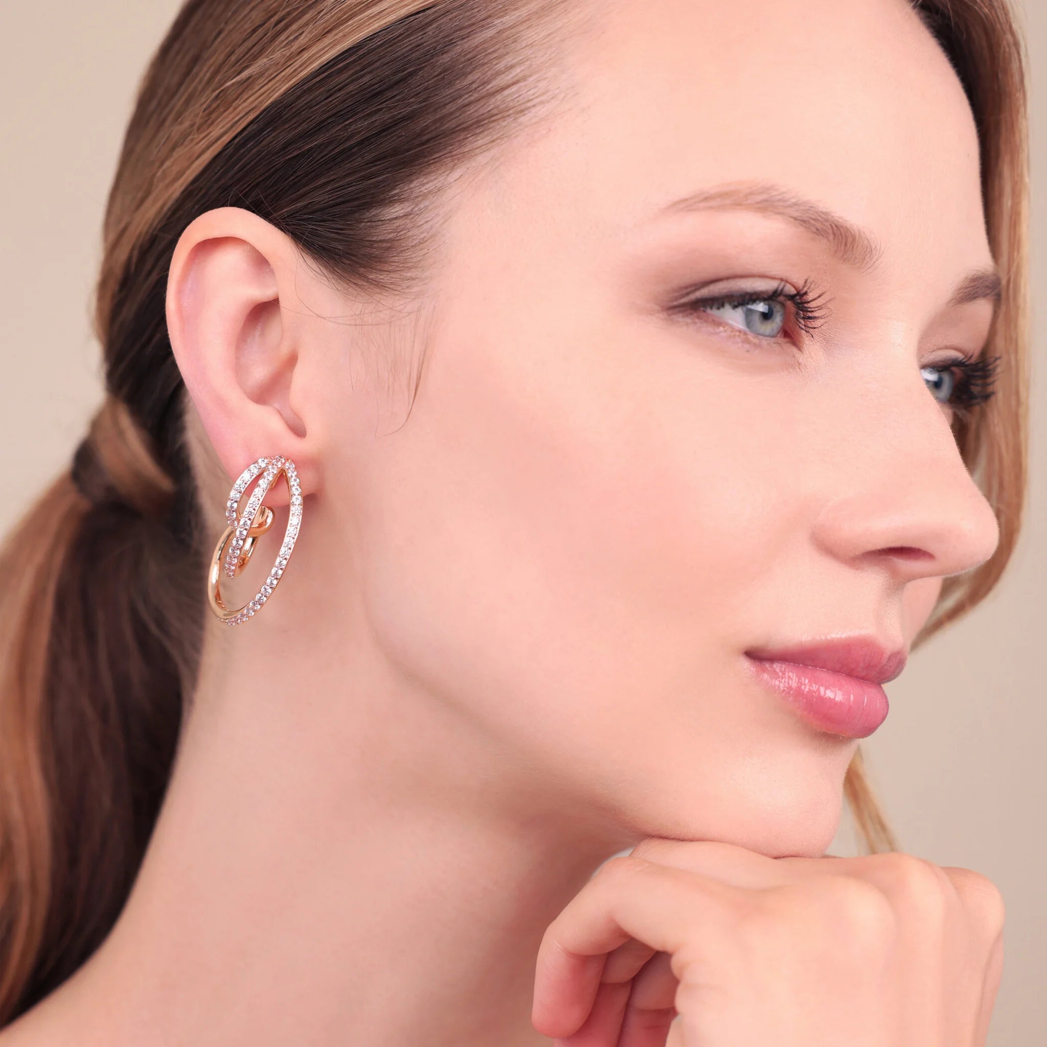 Sinuous Drop Earrings with Cubic Zirconia