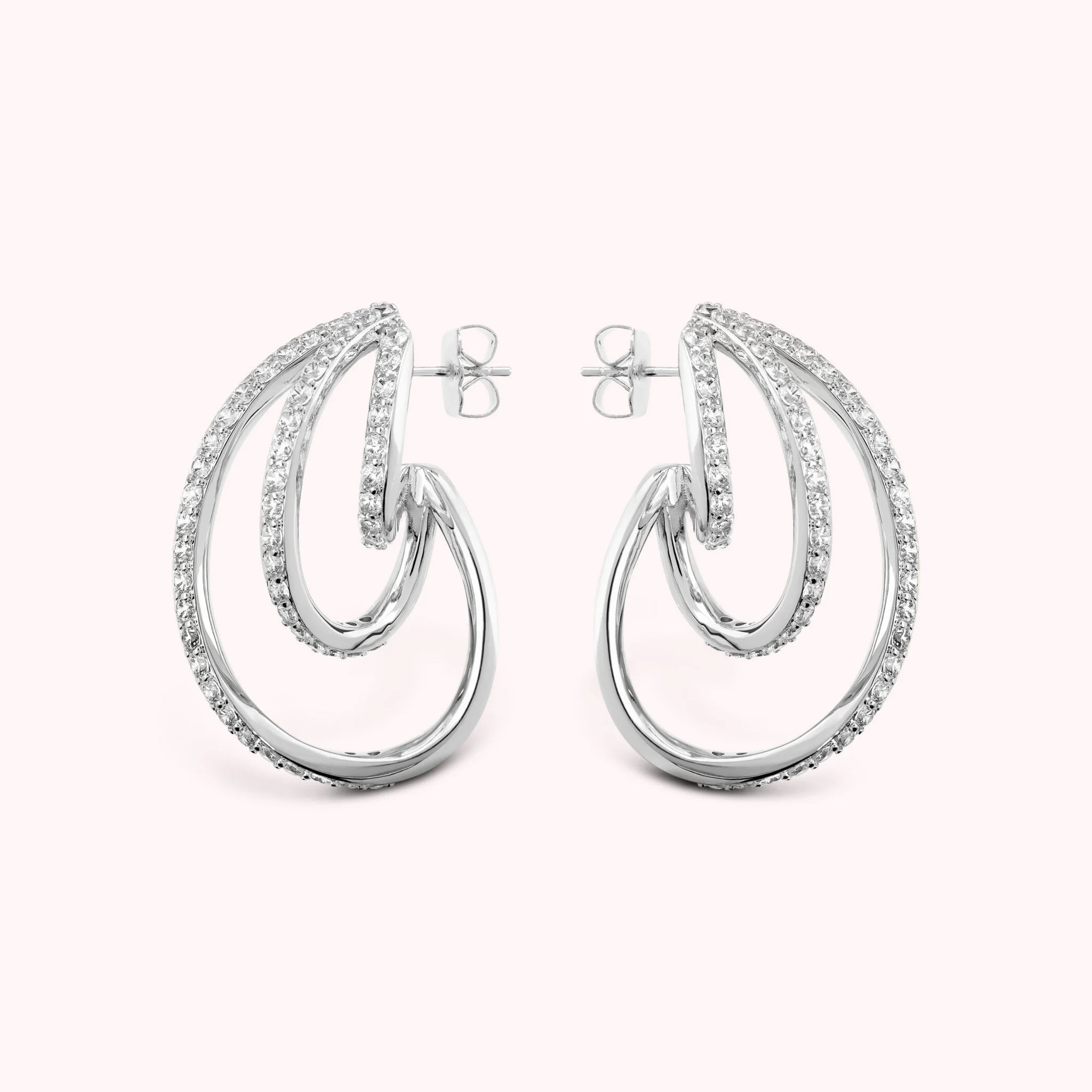 Sinuous Drop Earrings with Cubic Zirconia