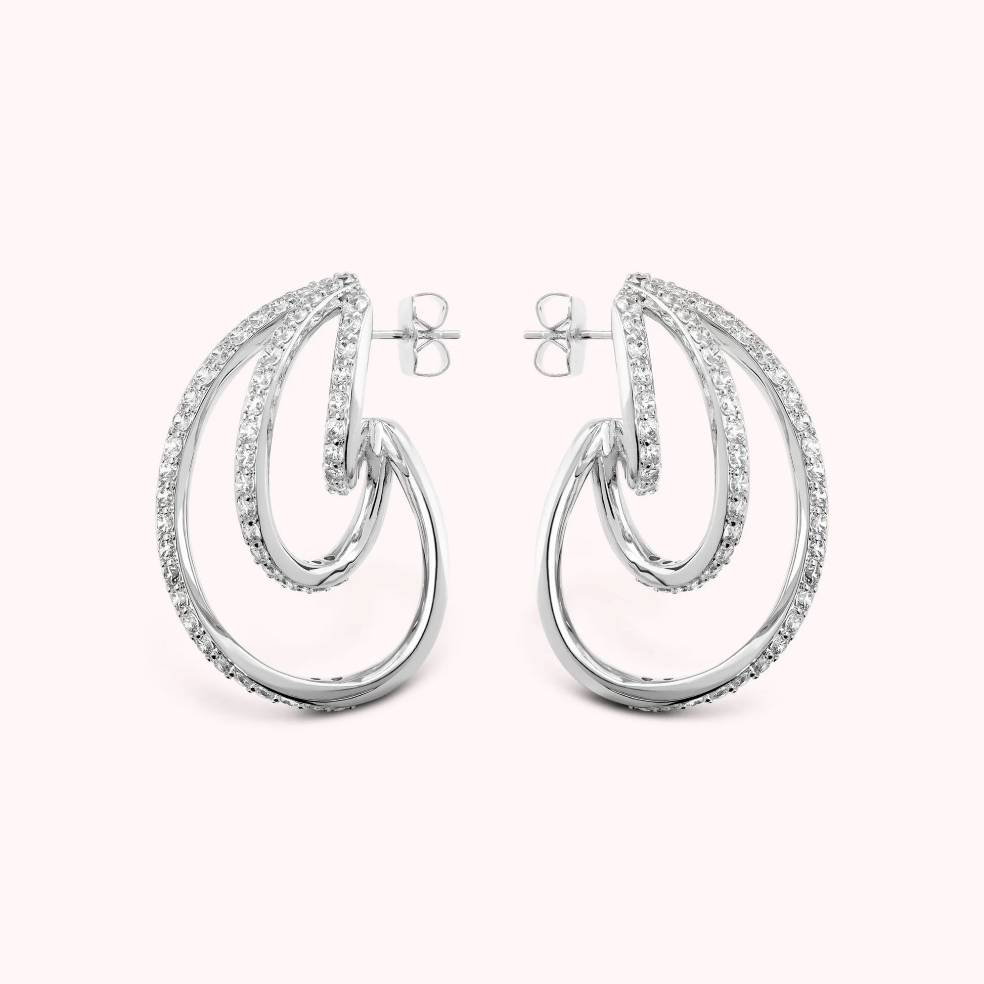Orecchini Pendenti Sinuosi con Cubic Zirconia
