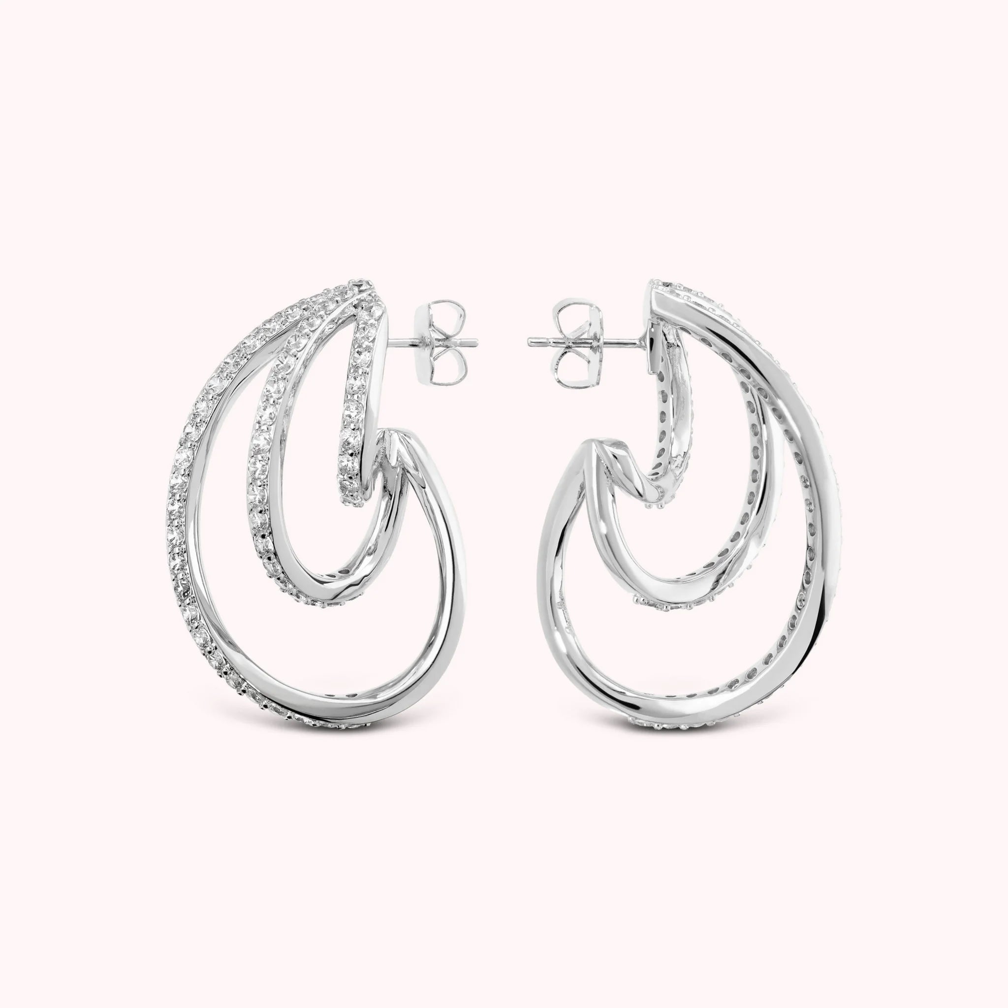 Sinuous Drop Earrings with Cubic Zirconia
