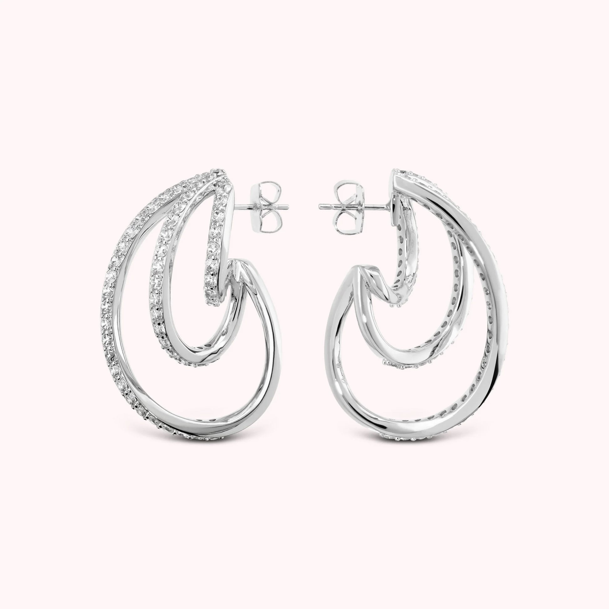 Orecchini Pendenti Sinuosi con Cubic Zirconia