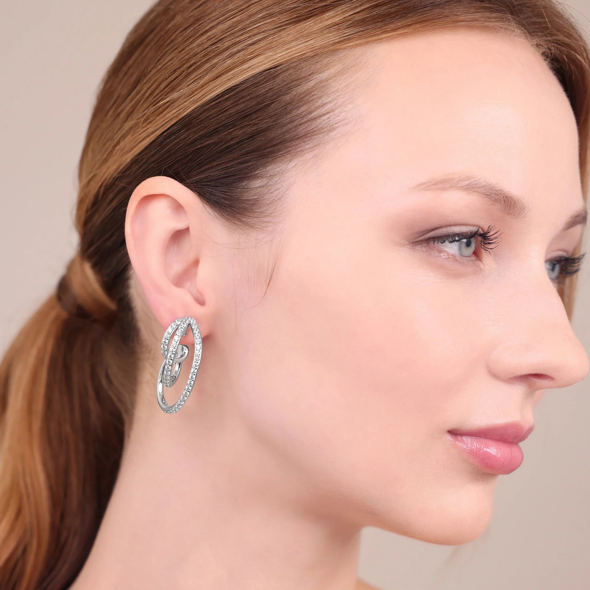 Sinuous Drop Earrings with Cubic Zirconia