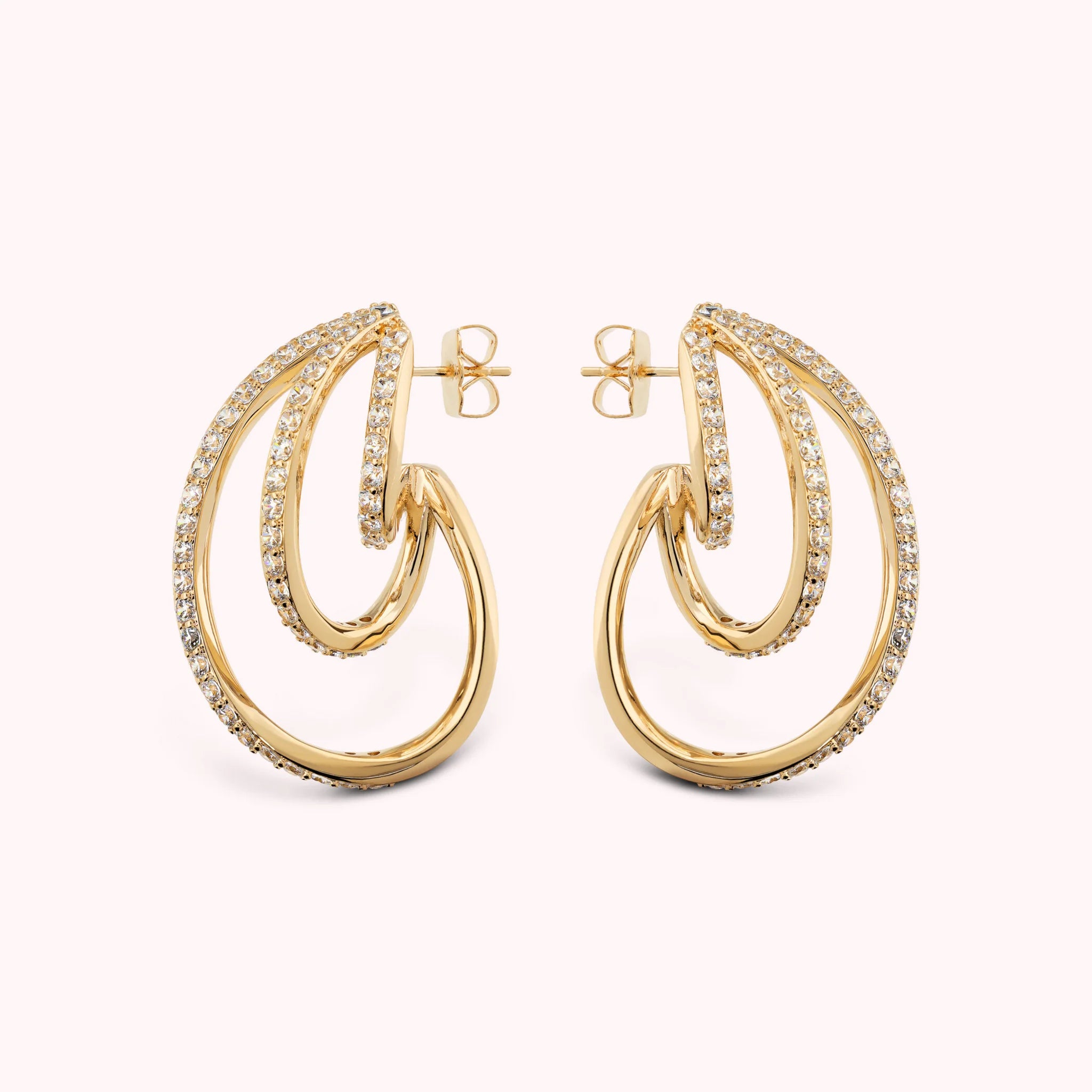 Sinuous Drop Earrings with Cubic Zirconia