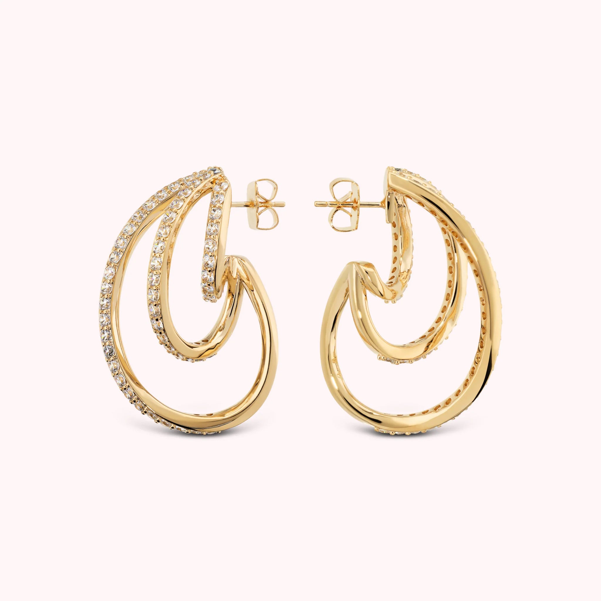 Sinuous Drop Earrings with Cubic Zirconia