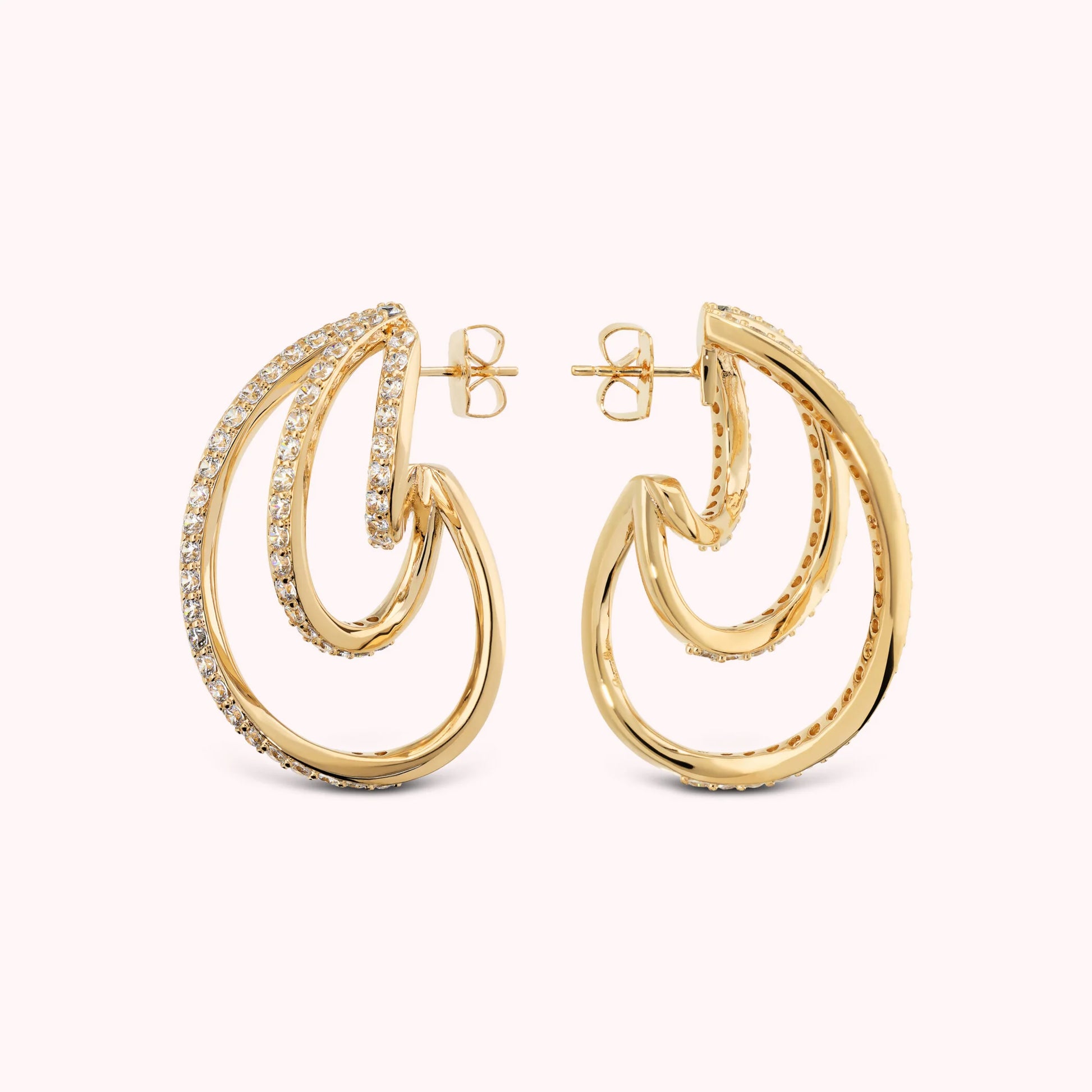 Orecchini Pendenti Sinuosi con Cubic Zirconia