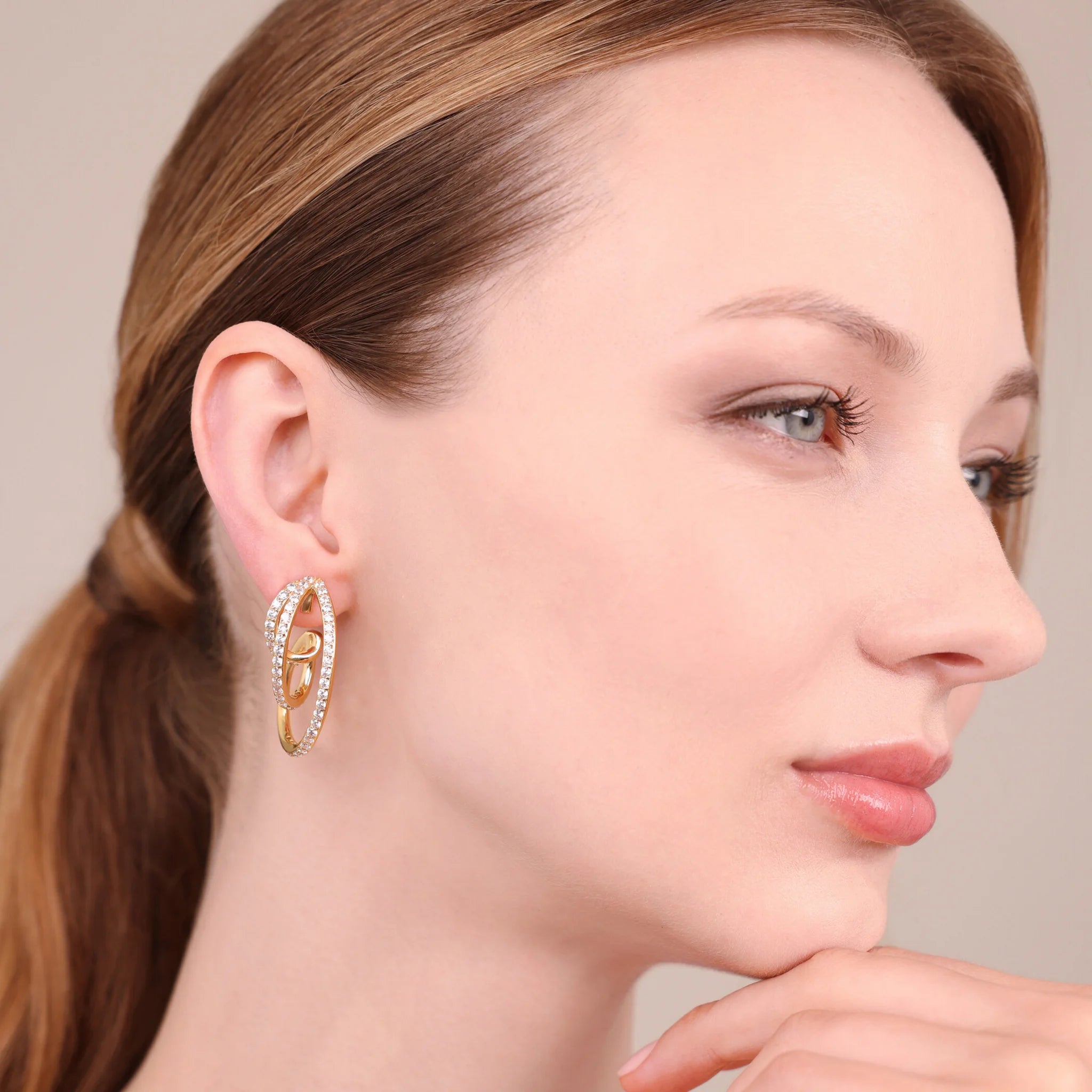 Sinuous Drop Earrings with Cubic Zirconia