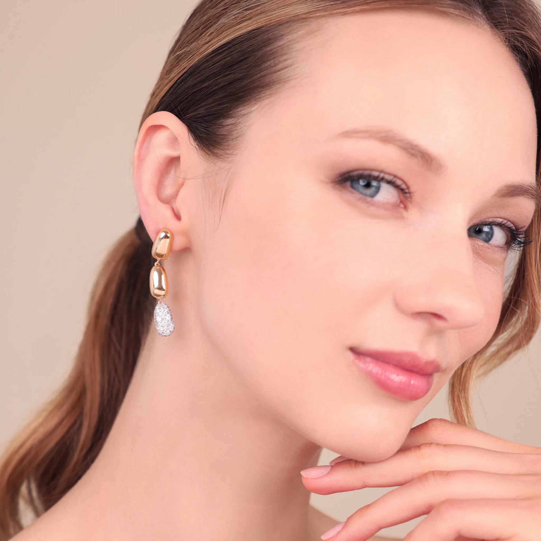 Pepita Drop Earrings with Cubic Zirconia Pavé