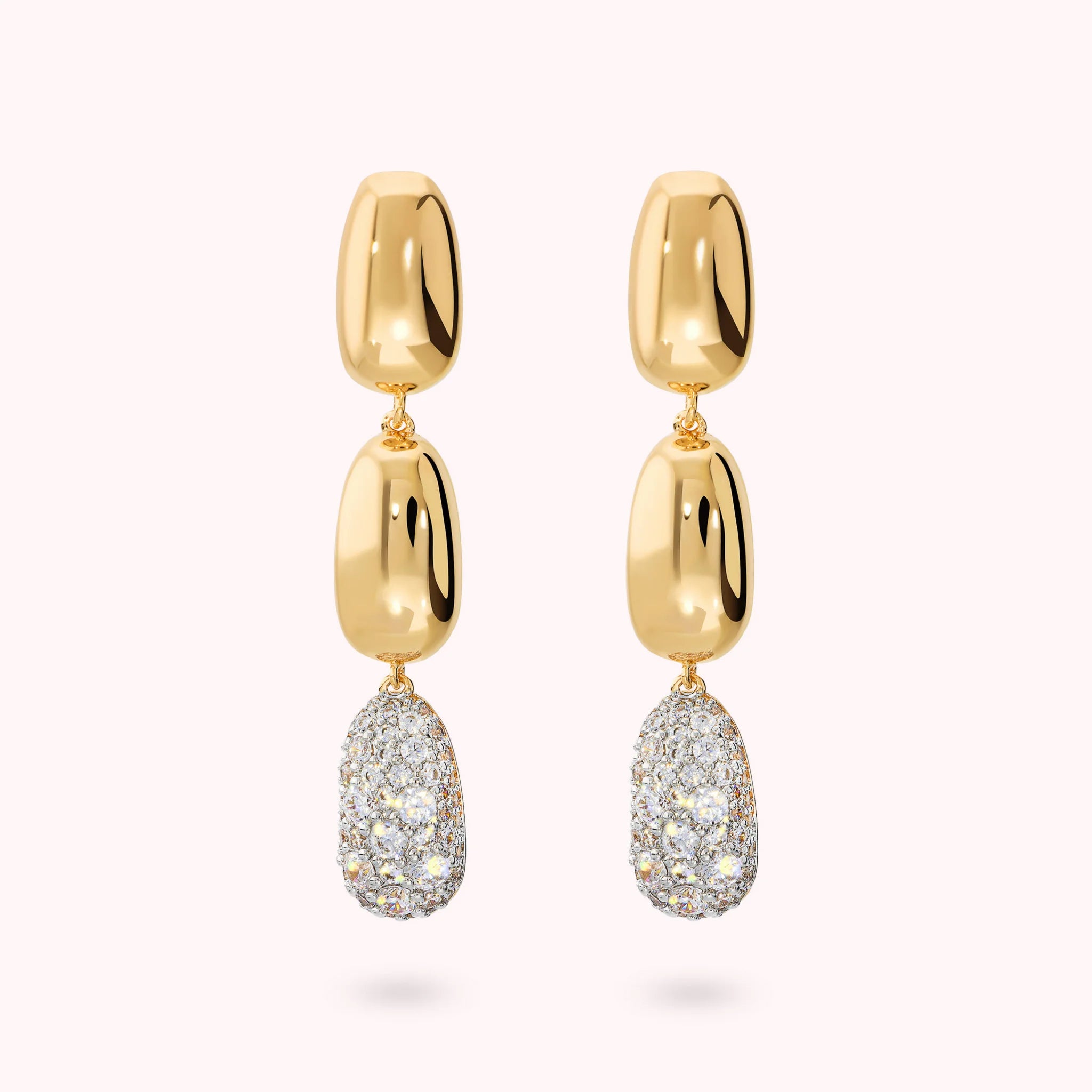 Pepita Drop Earrings with Cubic Zirconia Pavé