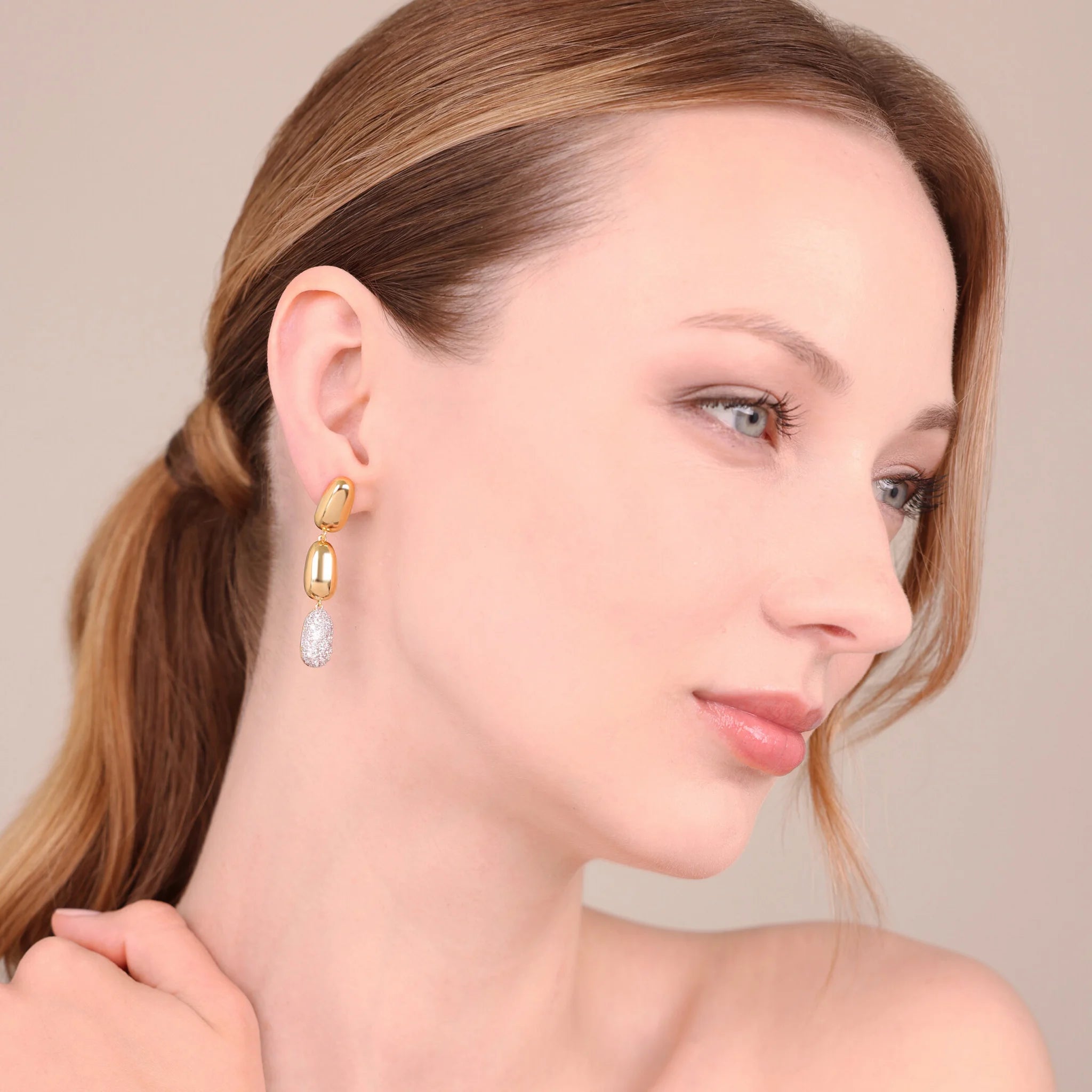 Pepita Drop Earrings with Cubic Zirconia Pavé