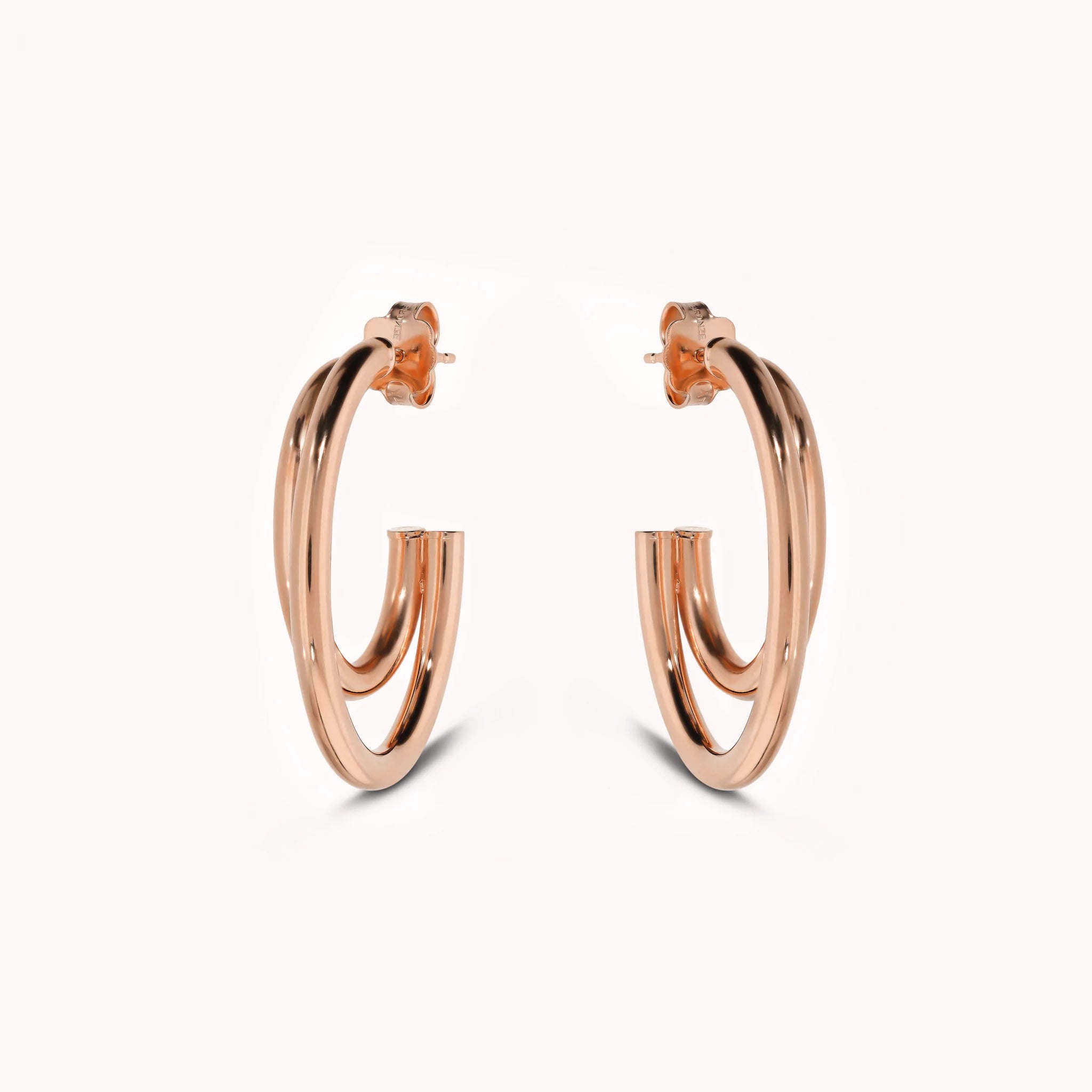 Polished Graduated Double Hoop Earrings