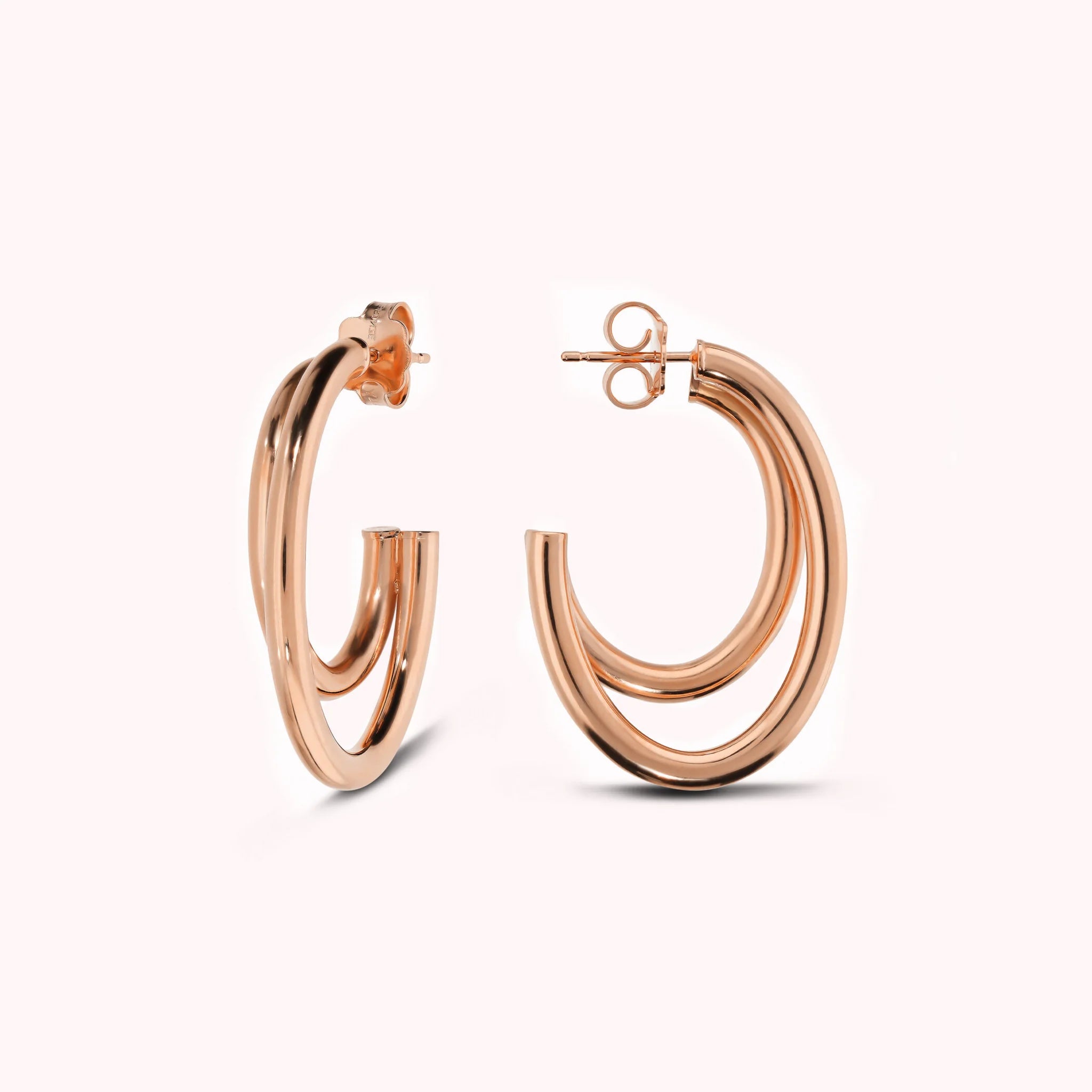Polished Graduated Double Hoop Earrings