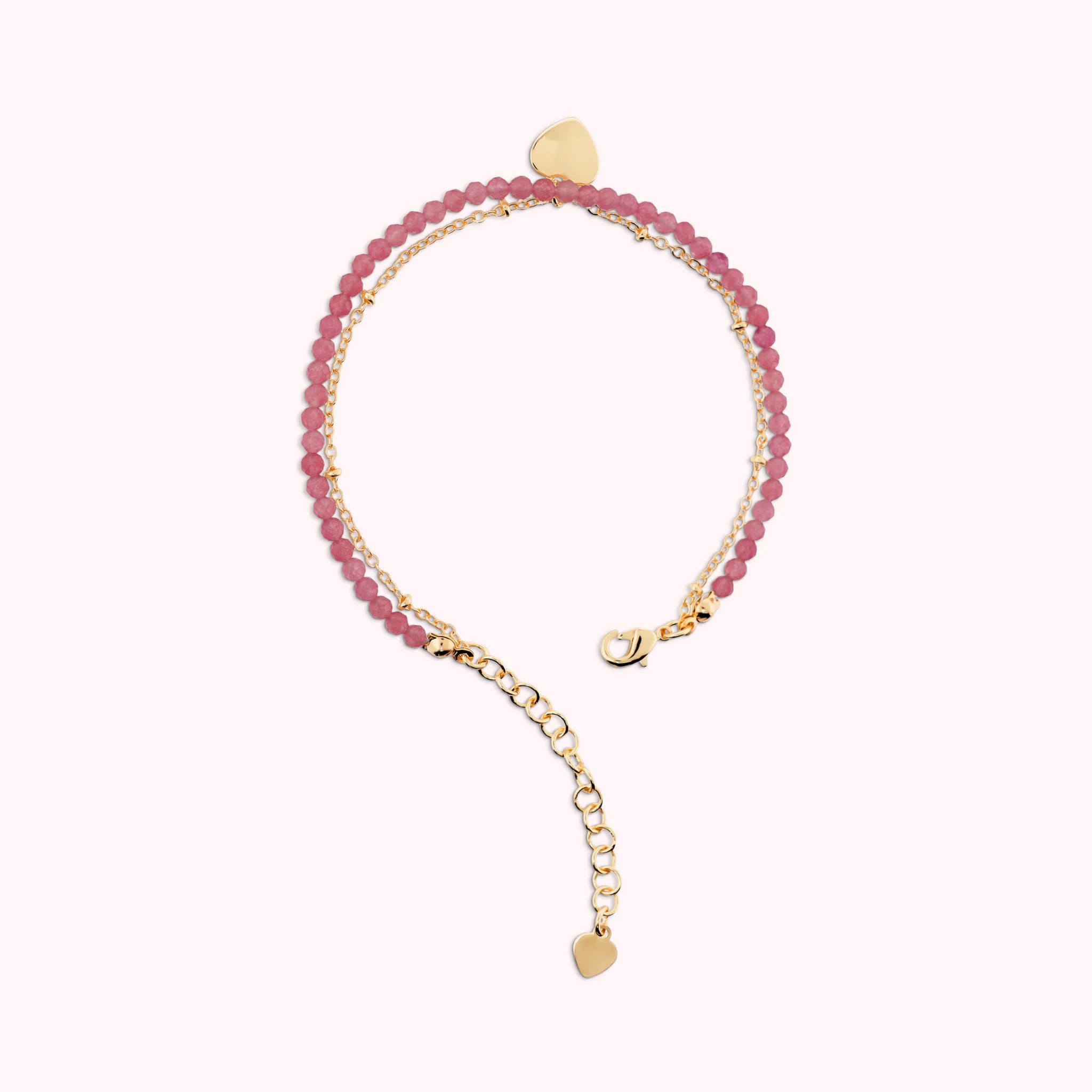 Bracciale Multifilo Golden con Ciondolo Cuore e Pietre Naturali