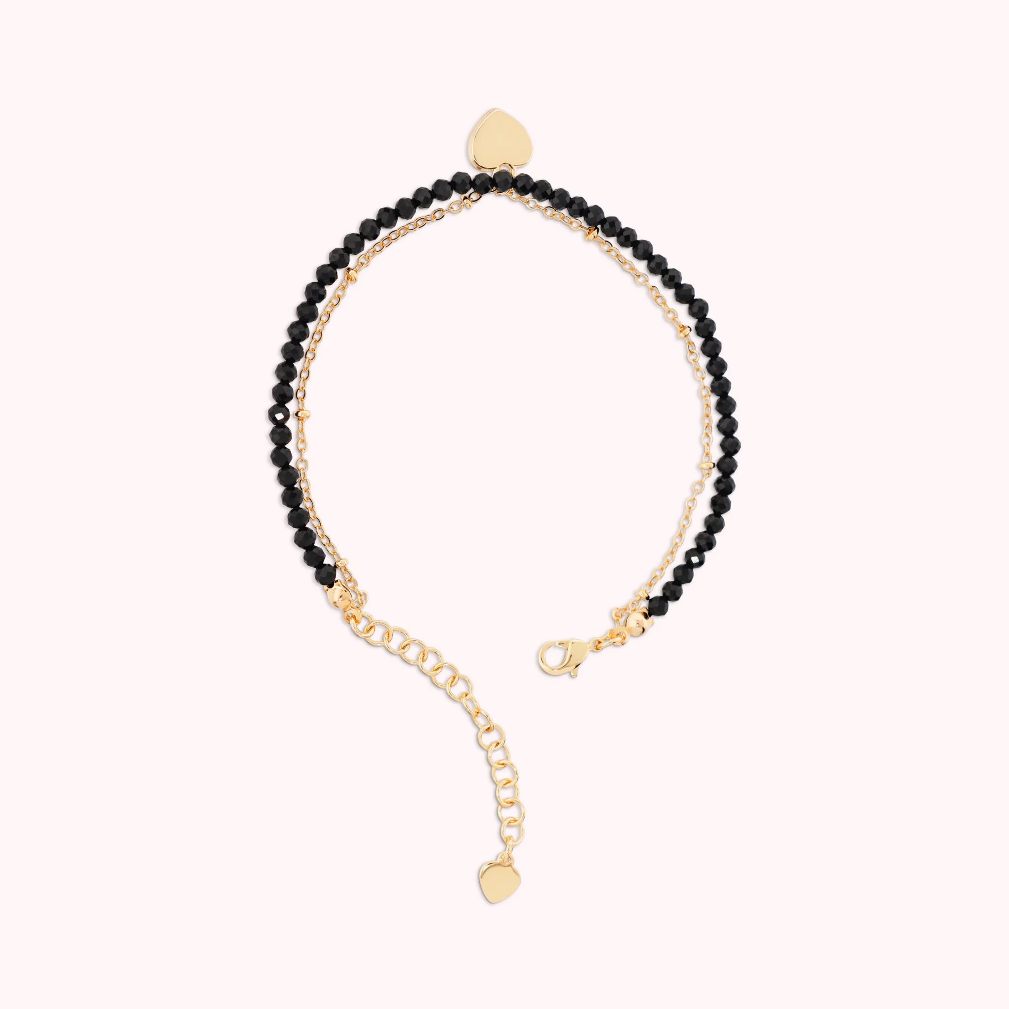 Bracciale Multifilo Golden con Ciondolo Cuore e Pietre Naturali