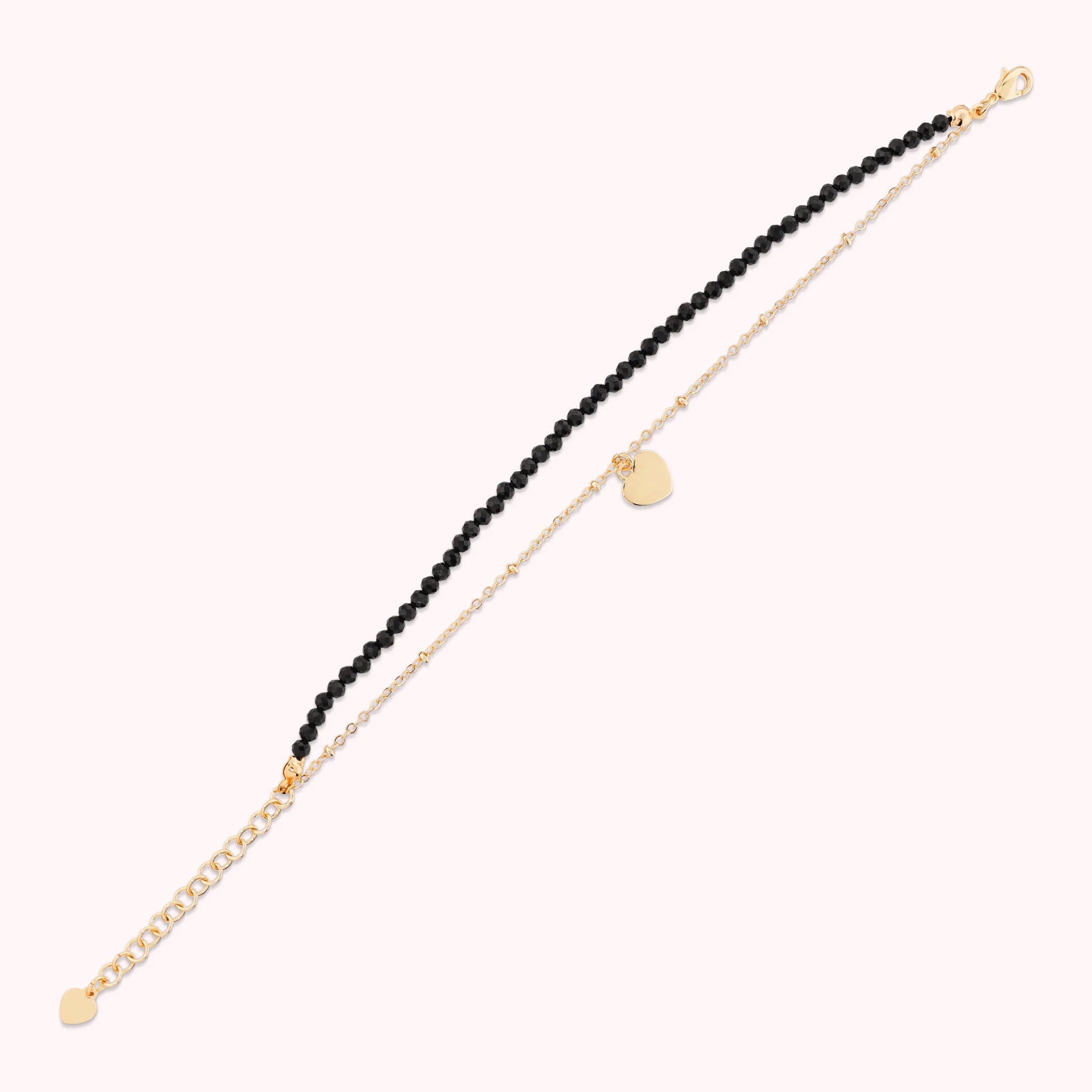 Bracciale Multifilo Golden con Ciondolo Cuore e Pietre Naturali