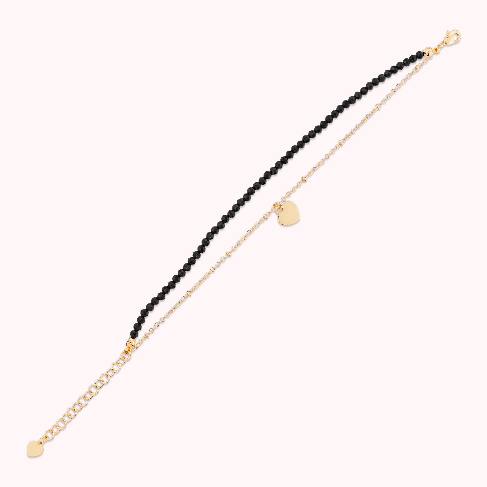 Bracciale Multifilo Golden con Ciondolo Cuore e Pietre Naturali
