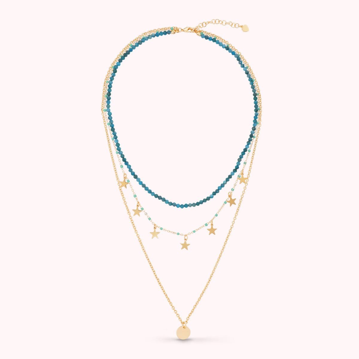 Collana Multifilo Golden con Ciondoli Stella e Pietre Naturali