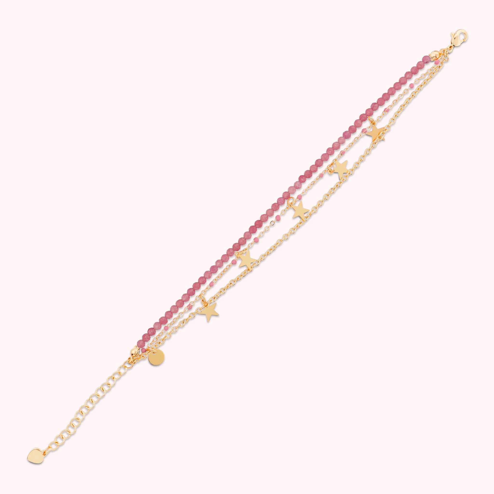 Bracciale Multifilo Golden con Ciondoli Stelle e Pietre Naturali
