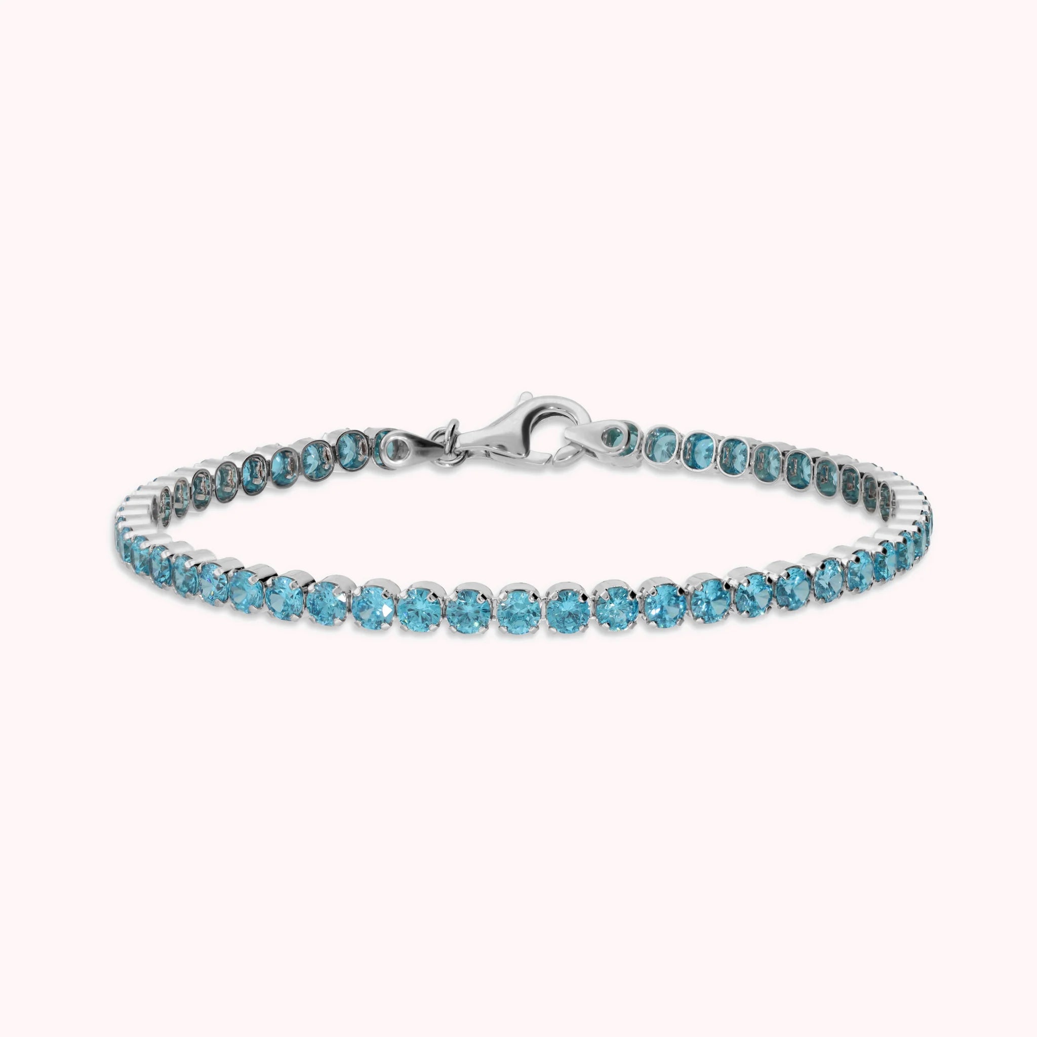 Glow Tennis Bracelet in 925 Silver with Blue Cubic Zirconia