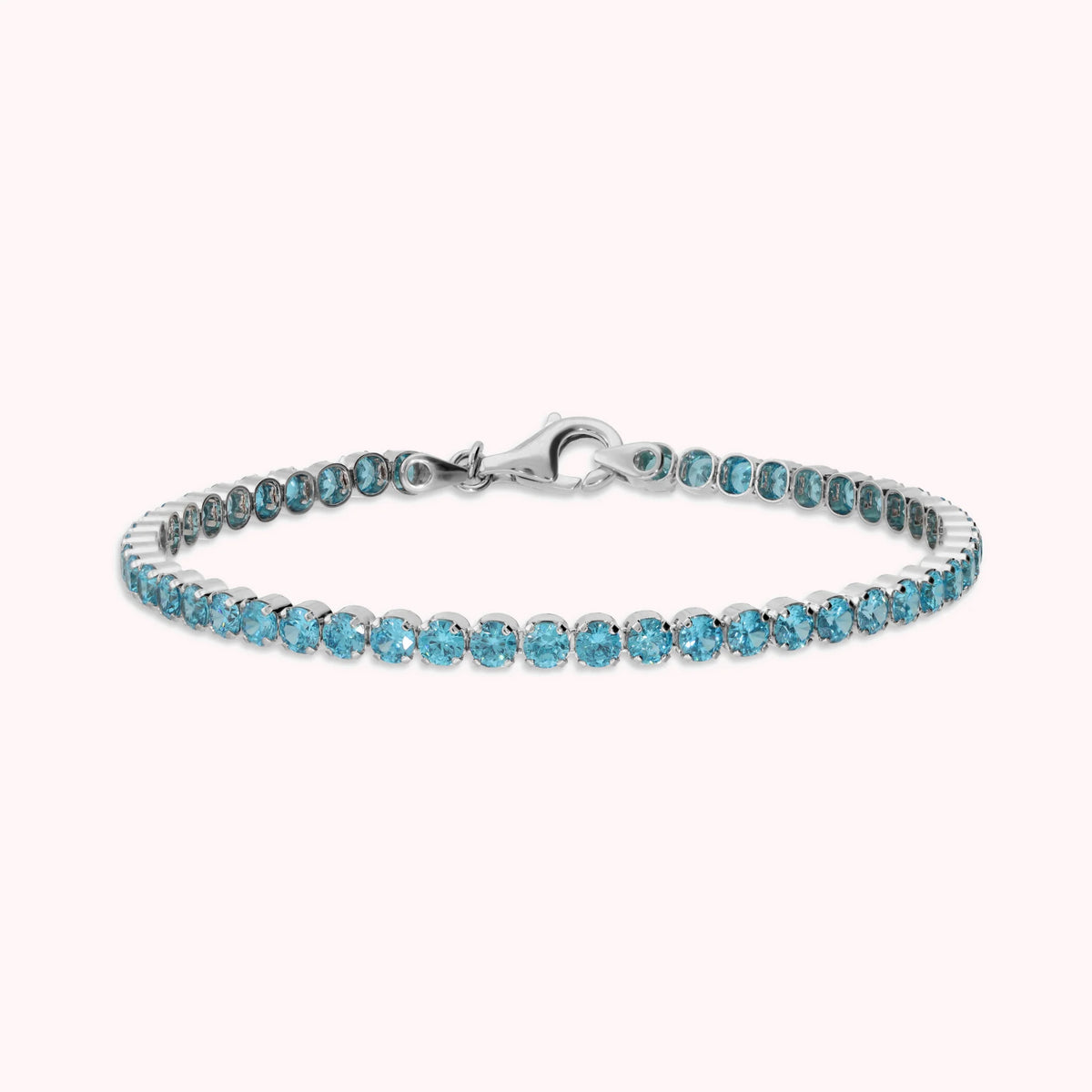 Glow Tennis Bracelet in 20 (60)25 Silver with Blue Cubic Zirconia