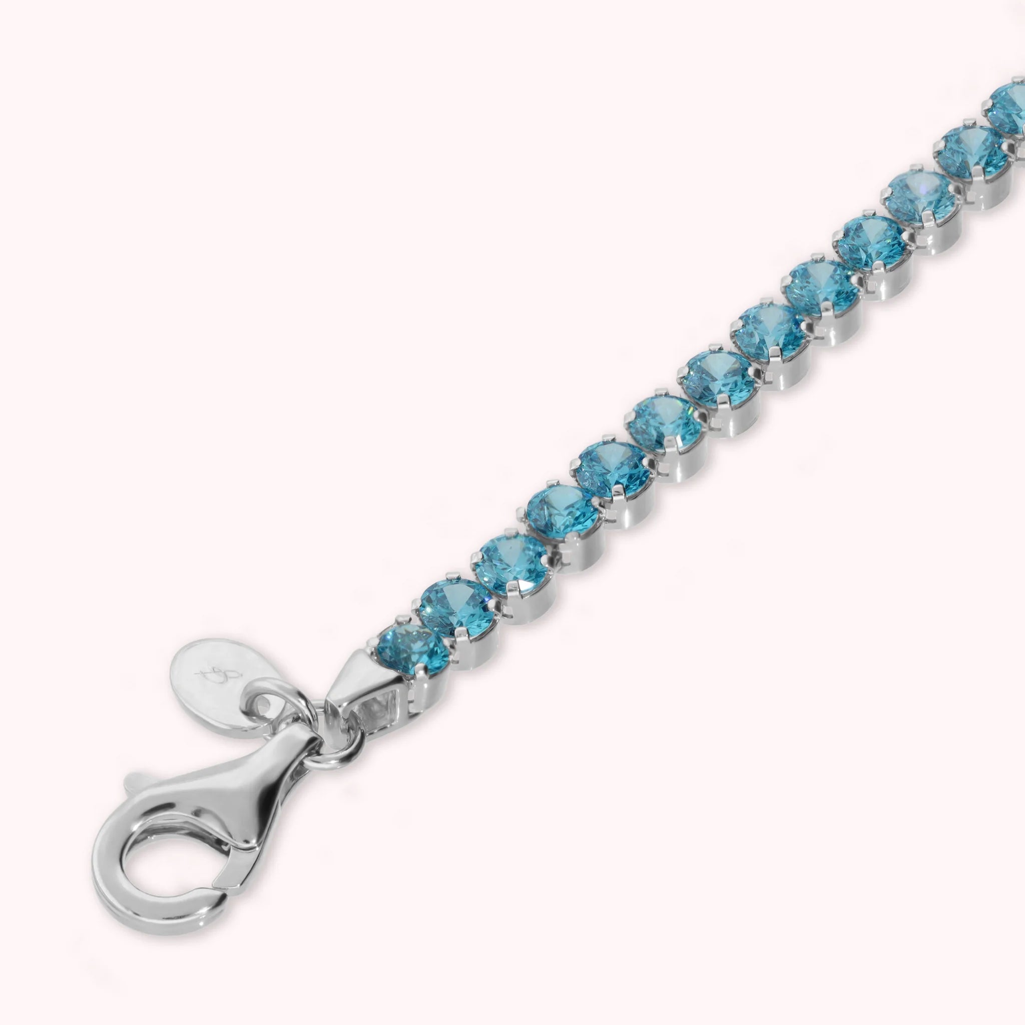 Glow Tennis Bracelet in 925 Silver with Blue Cubic Zirconia