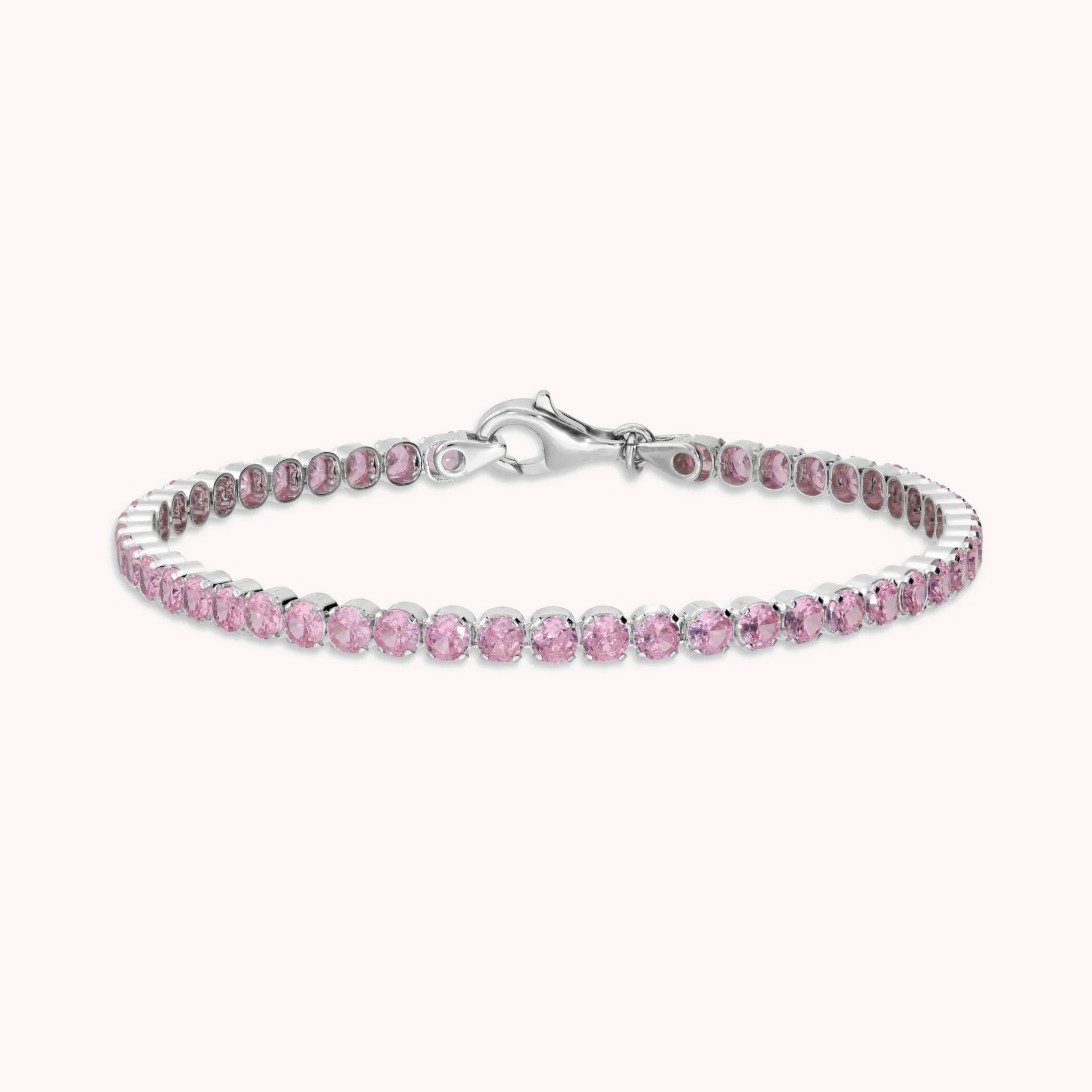 Glow Tennis Bracelet in 925 Silver with Pink Cubic Zirconia