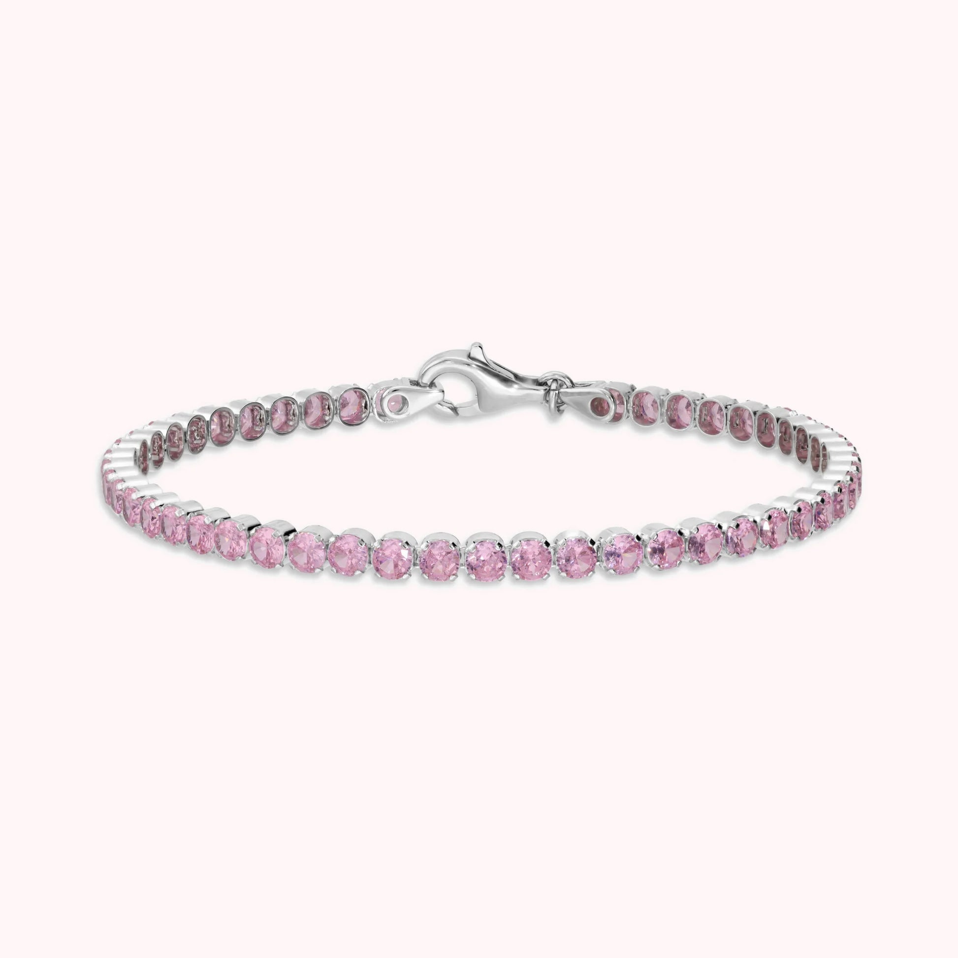 Glow Tennis Bracelet in 925 Silver with Pink Cubic Zirconia