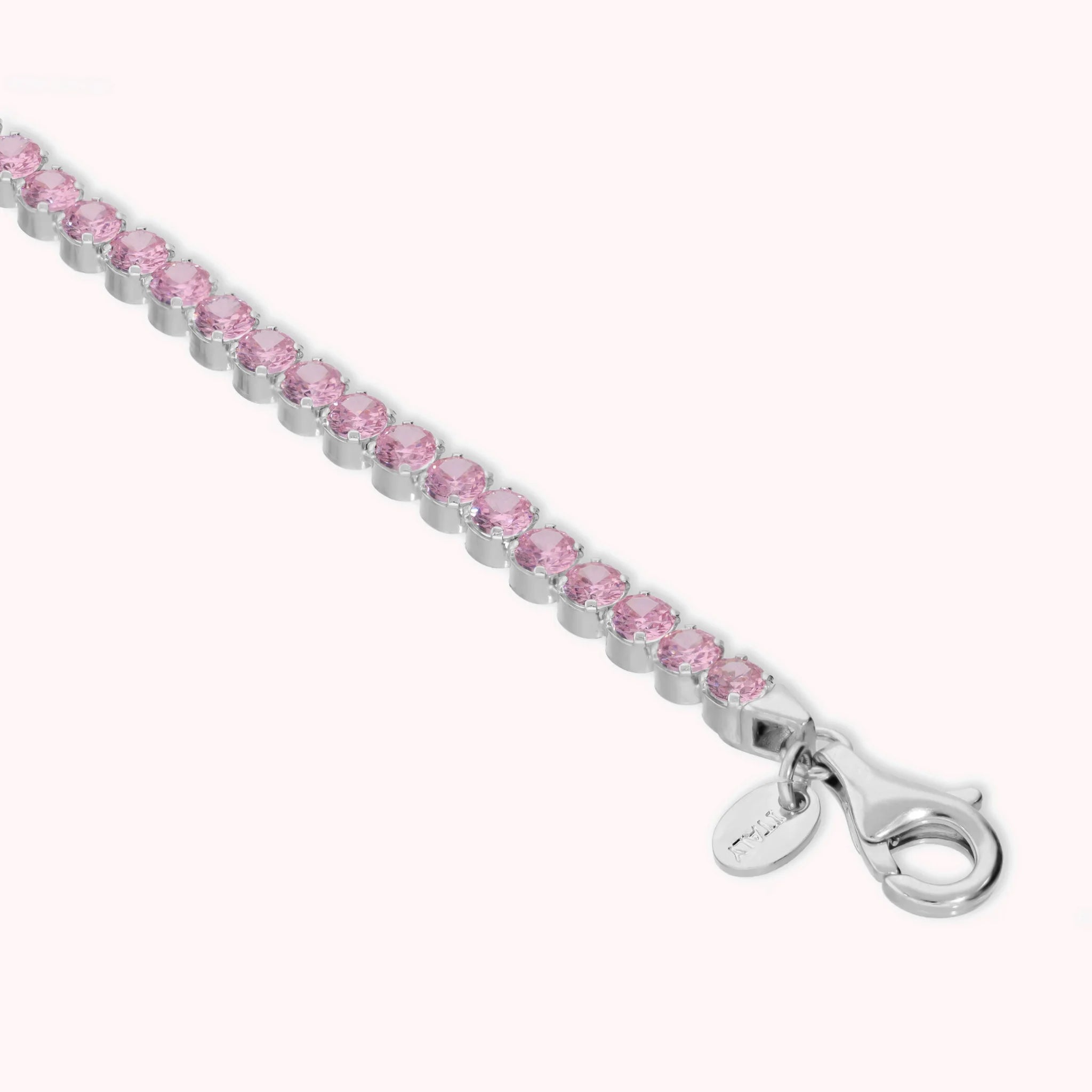 Glow Tennis Bracelet in 925 Silver with Pink Cubic Zirconia