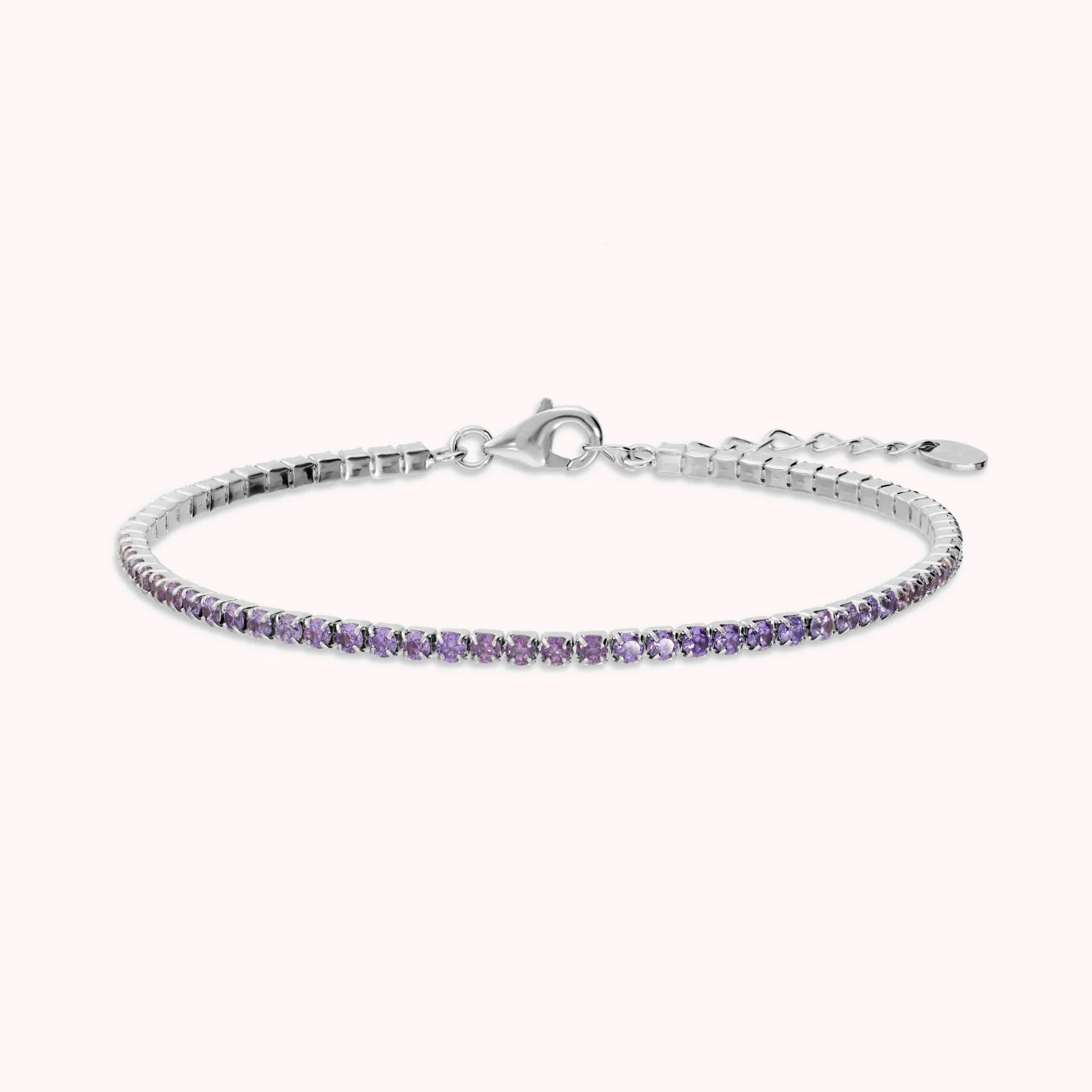 Bracciale Tennis Glow con Cubic Zirconia Viola Effetto Degradé
