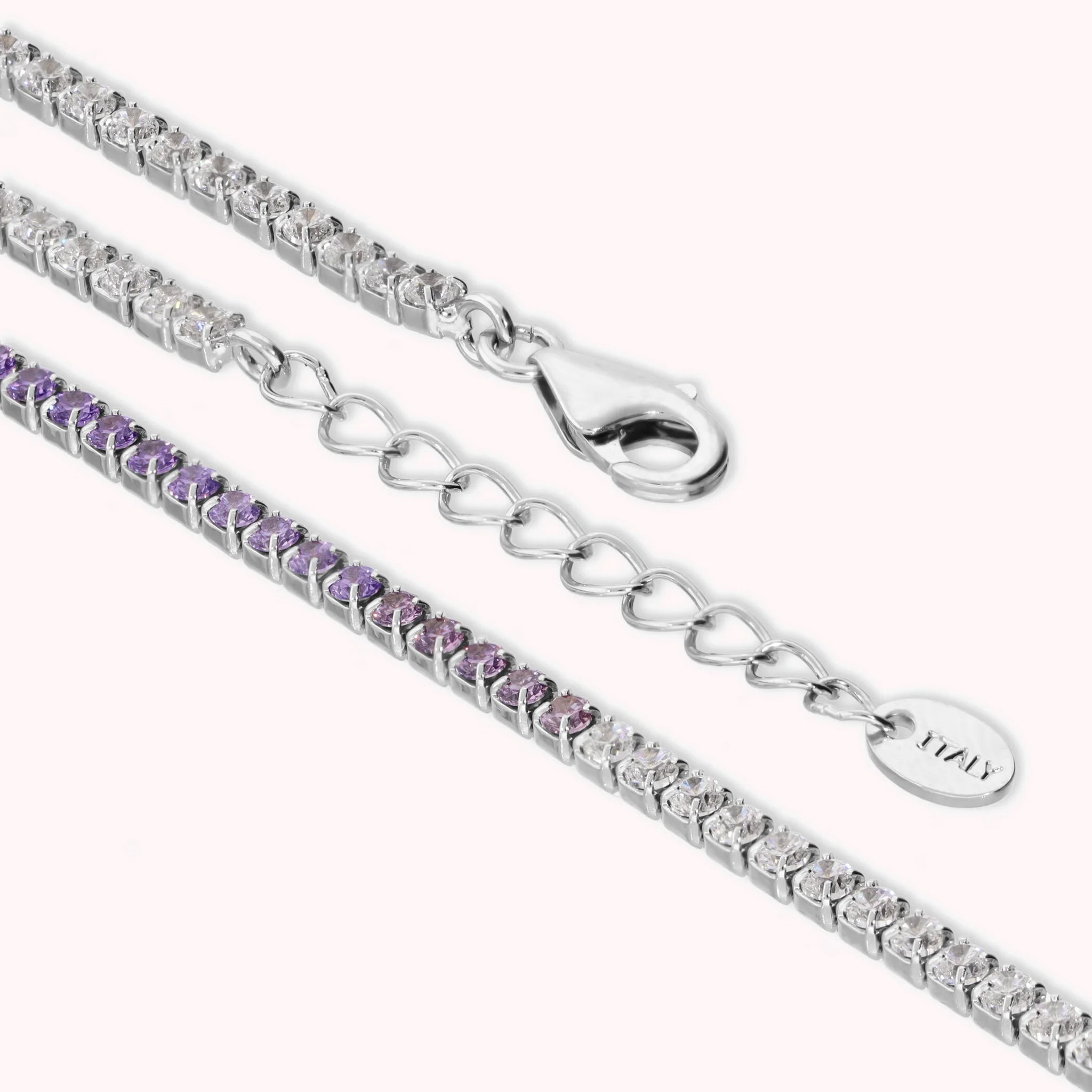 Bracciale Tennis Glow con Cubic Zirconia Viola Effetto Degradé