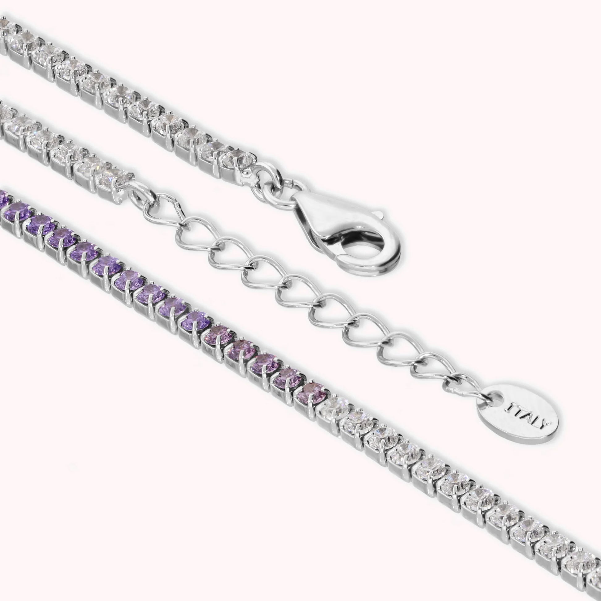Bracciale Tennis Glow con Cubic Zirconia Viola Effetto Degradé