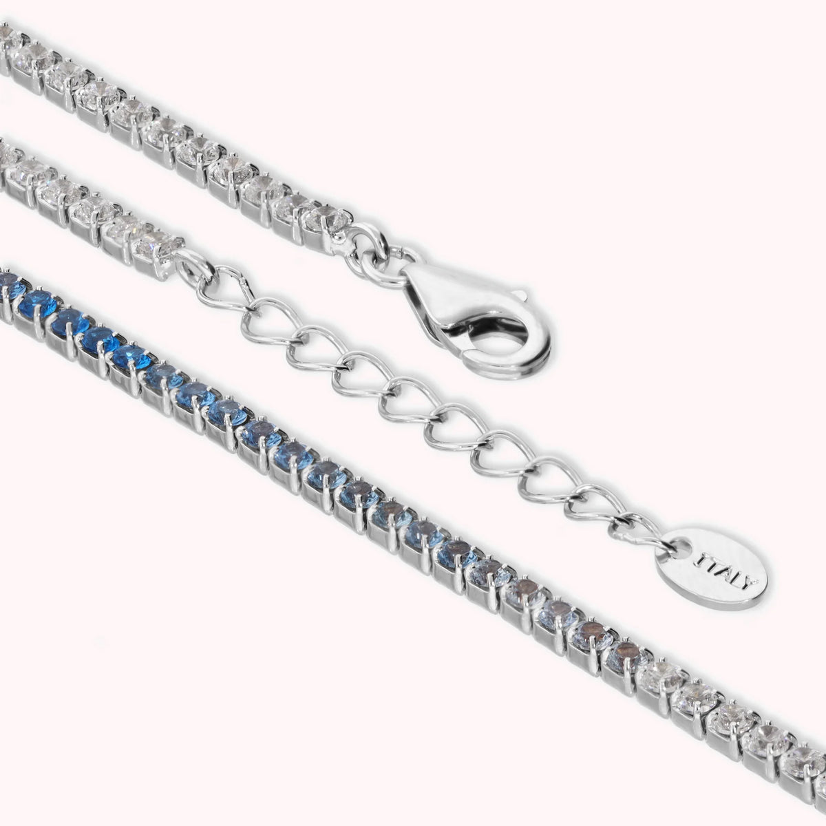 Glow Tennis Bracelet with Blue Cubic Zirconia in a Degradé Effect
