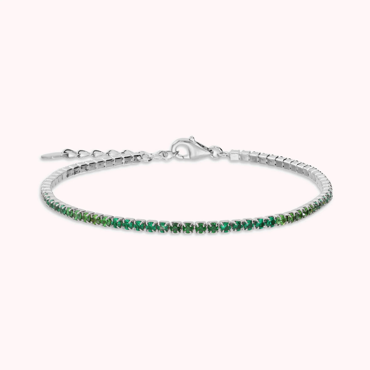 Glow Tennis Bracelet with Green Cubic Zirconia Gradient Effect