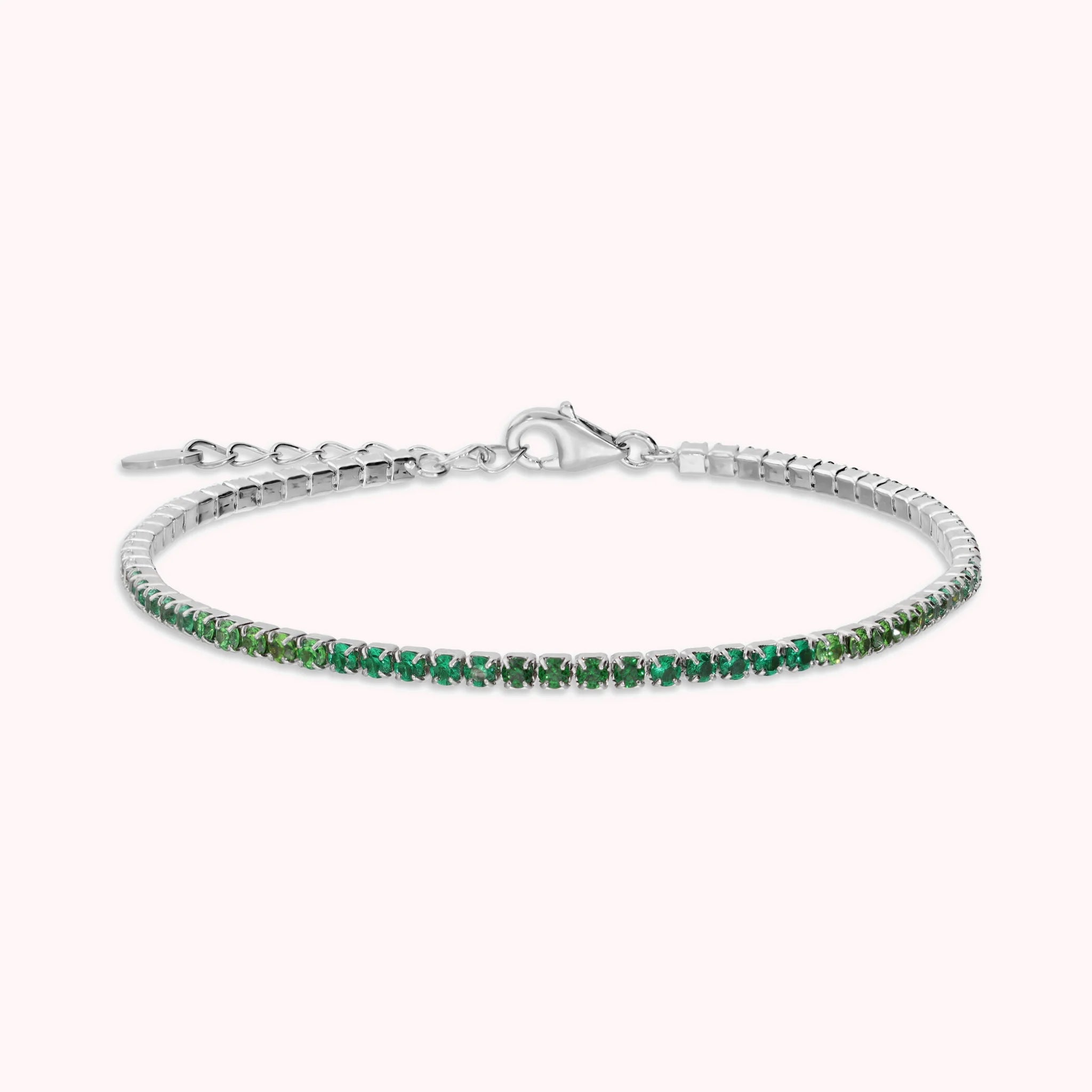 Glow Tennis Bracelet with Green Cubic Zirconia Gradient Effect