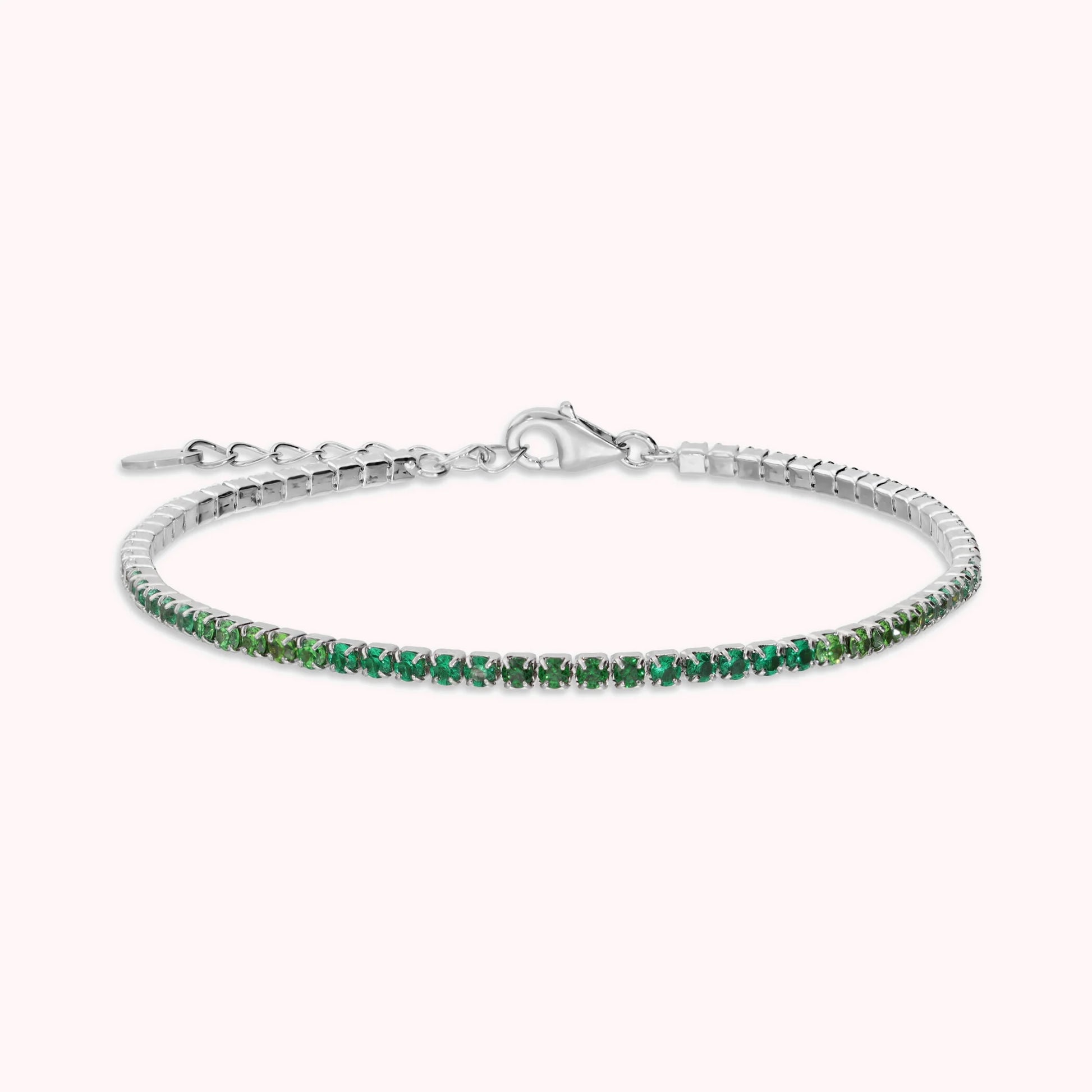 Tennis-Armband Glow mit grünen Cubic Zirkonia im Farbverlauf