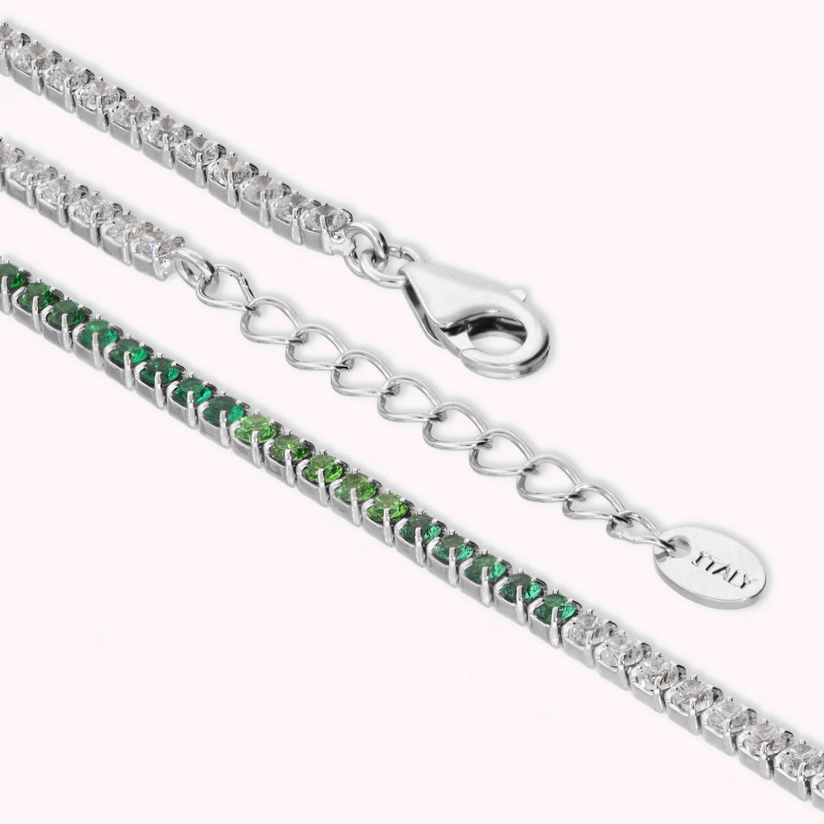 Glow Tennis Bracelet with Green Cubic Zirconia Gradient Effect