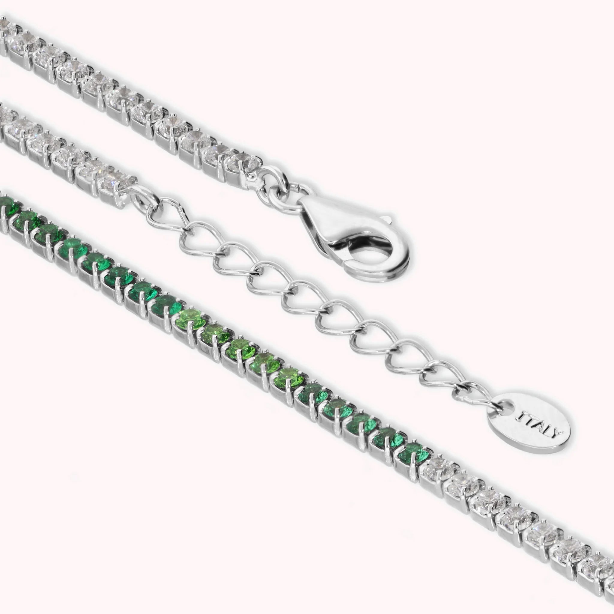 Glow Tennis Bracelet with Green Cubic Zirconia Gradient Effect